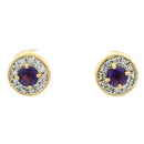 18K Lab Grown Diamond Colorstone Earrings