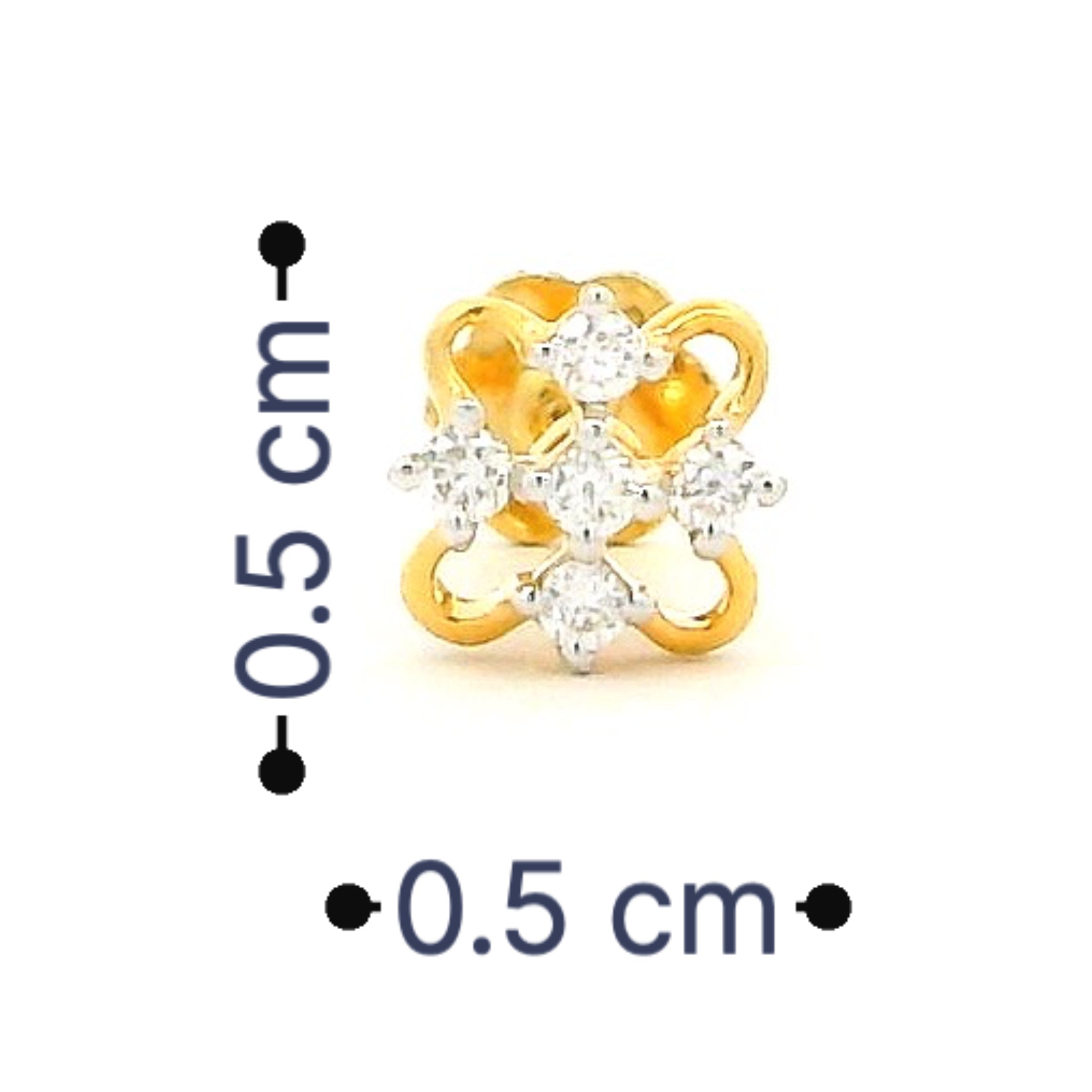 18K Lab Grown Diamond Nose Pin