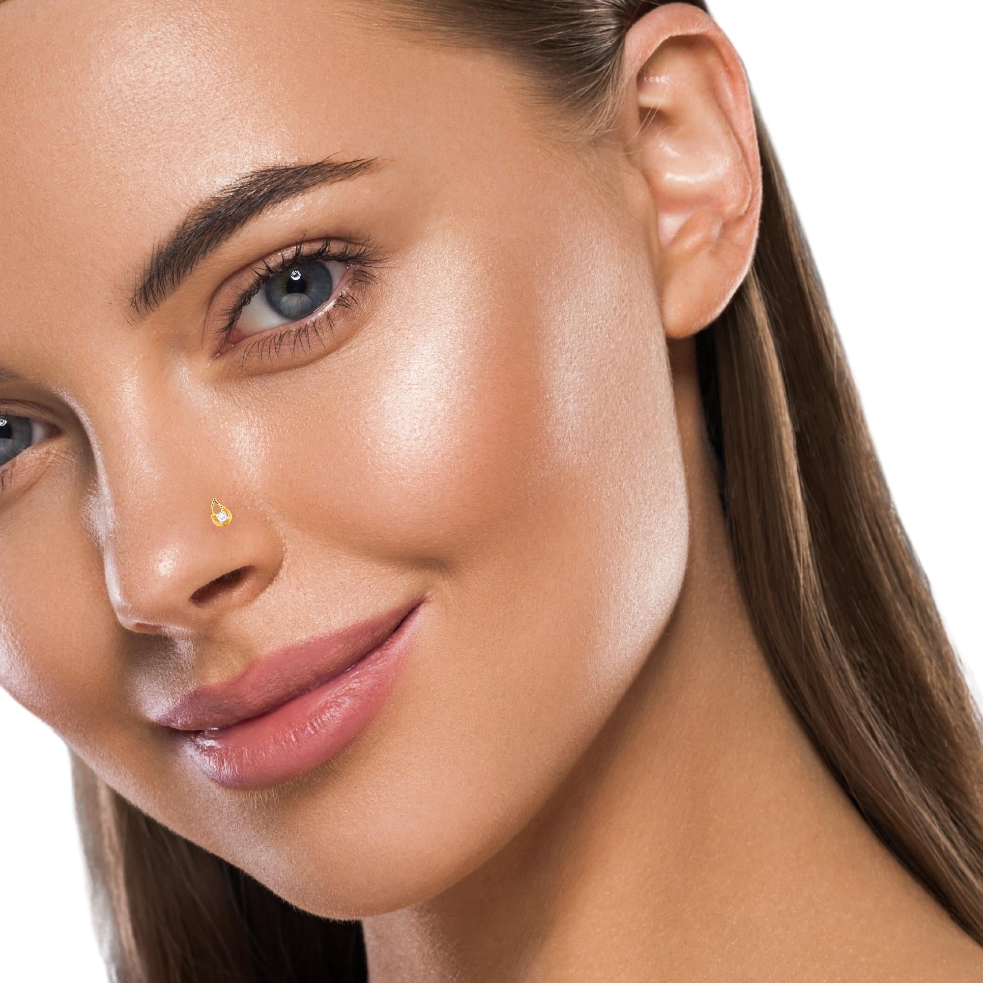 18K Lab Grown Diamond Nose Pin