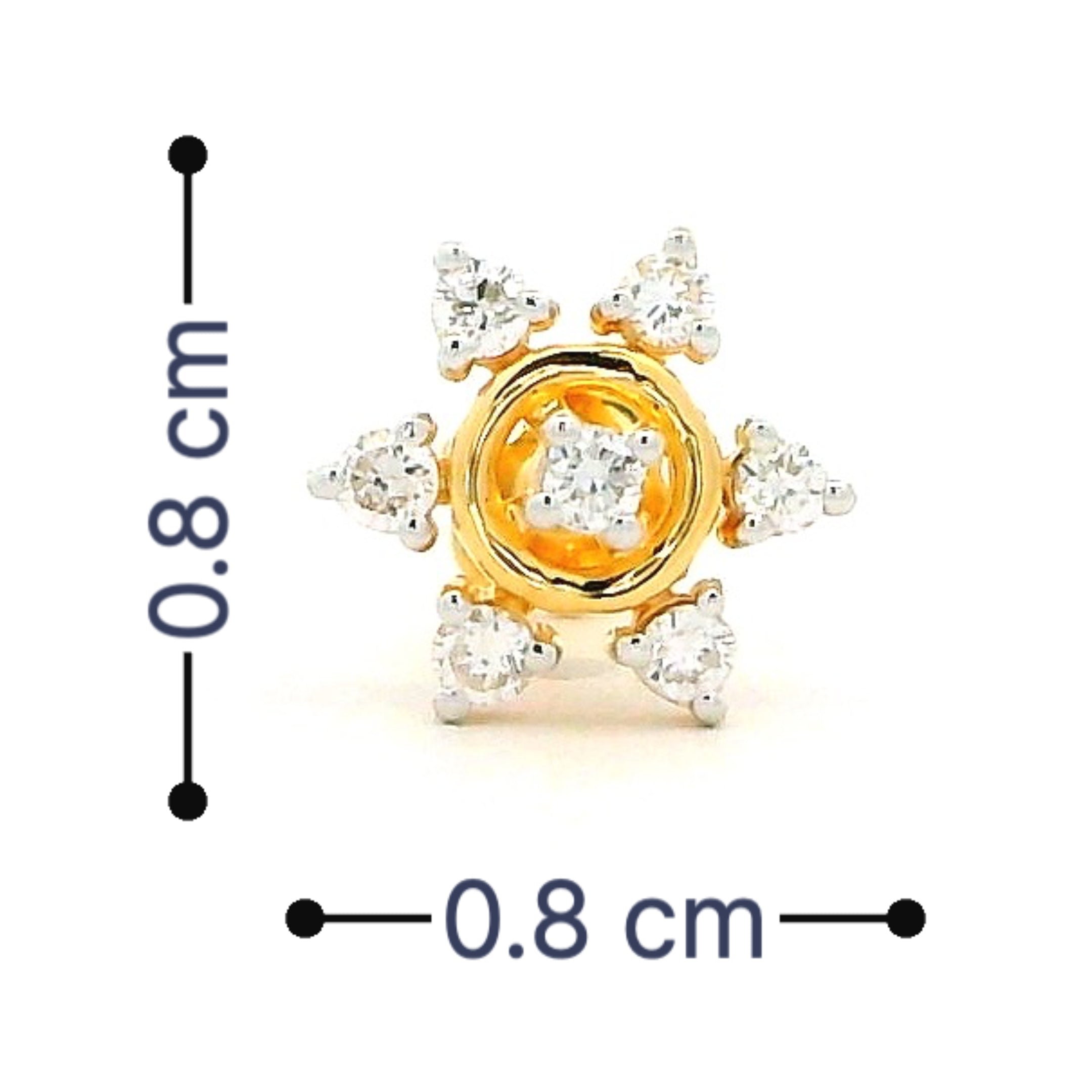 18K Lab Grown Diamond Nose Pin