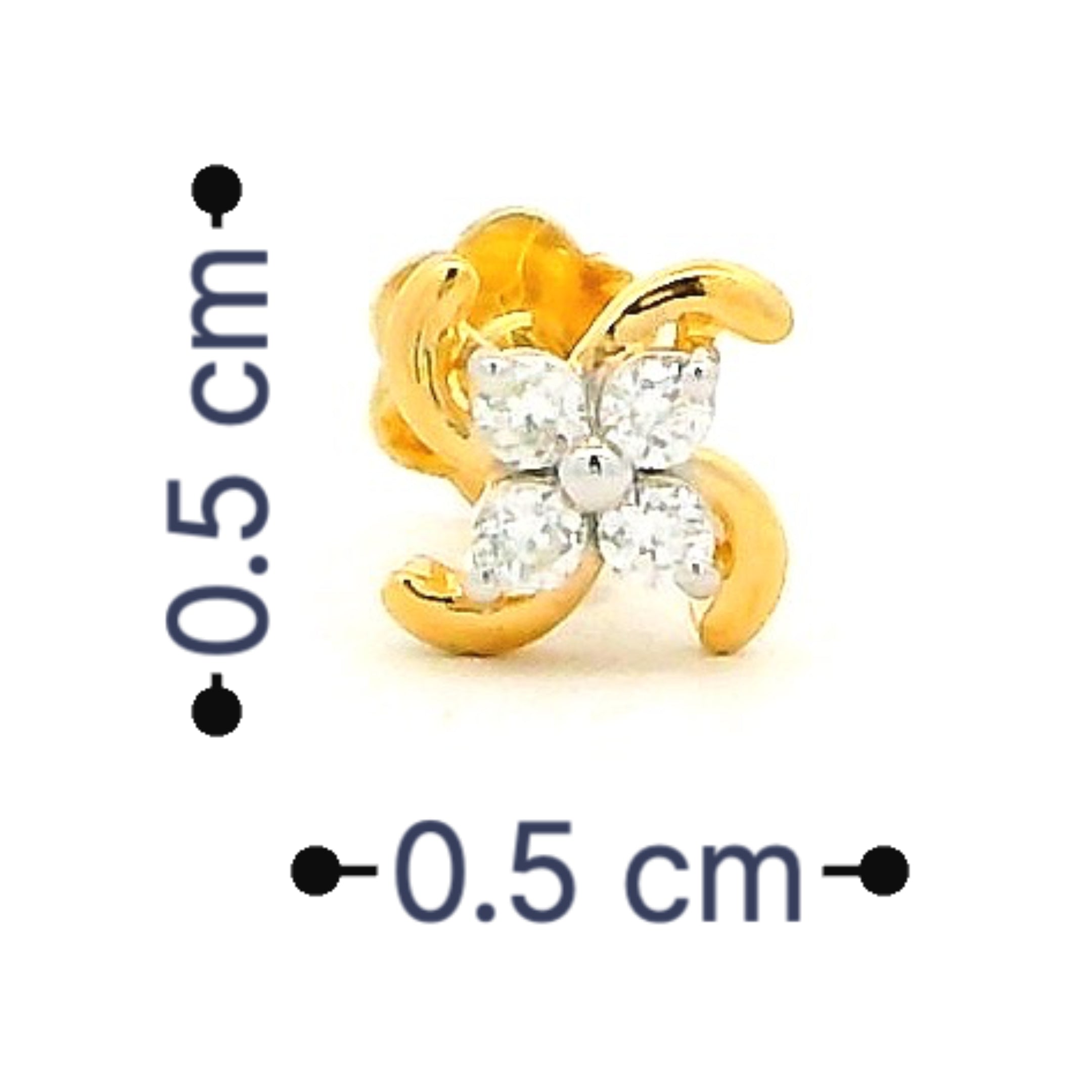 18K Lab Grown Diamond Nose Pin
