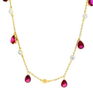9K Lab Grown Diamond Colorstone Necklace