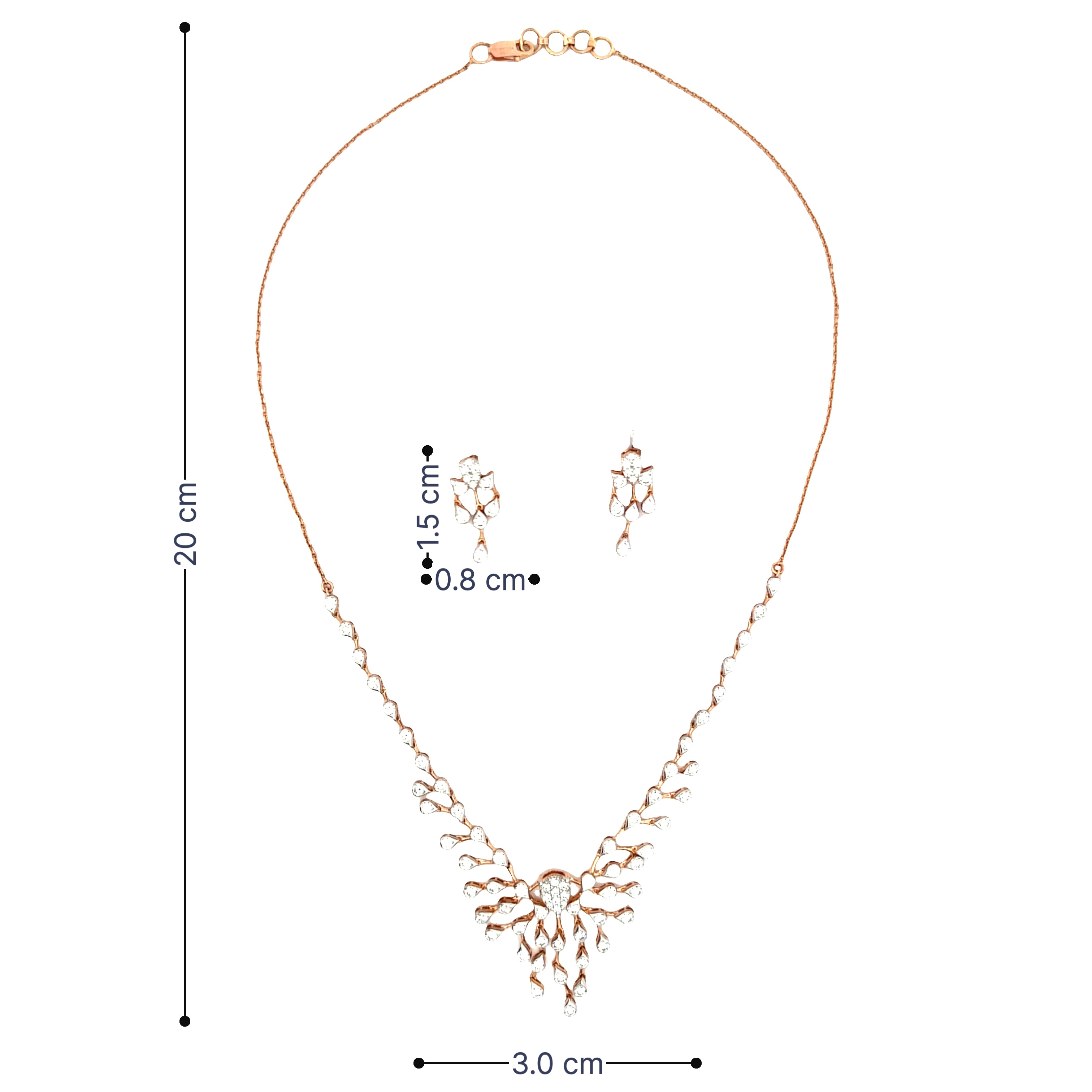 9K Lab Grown Diamond Necklace Set