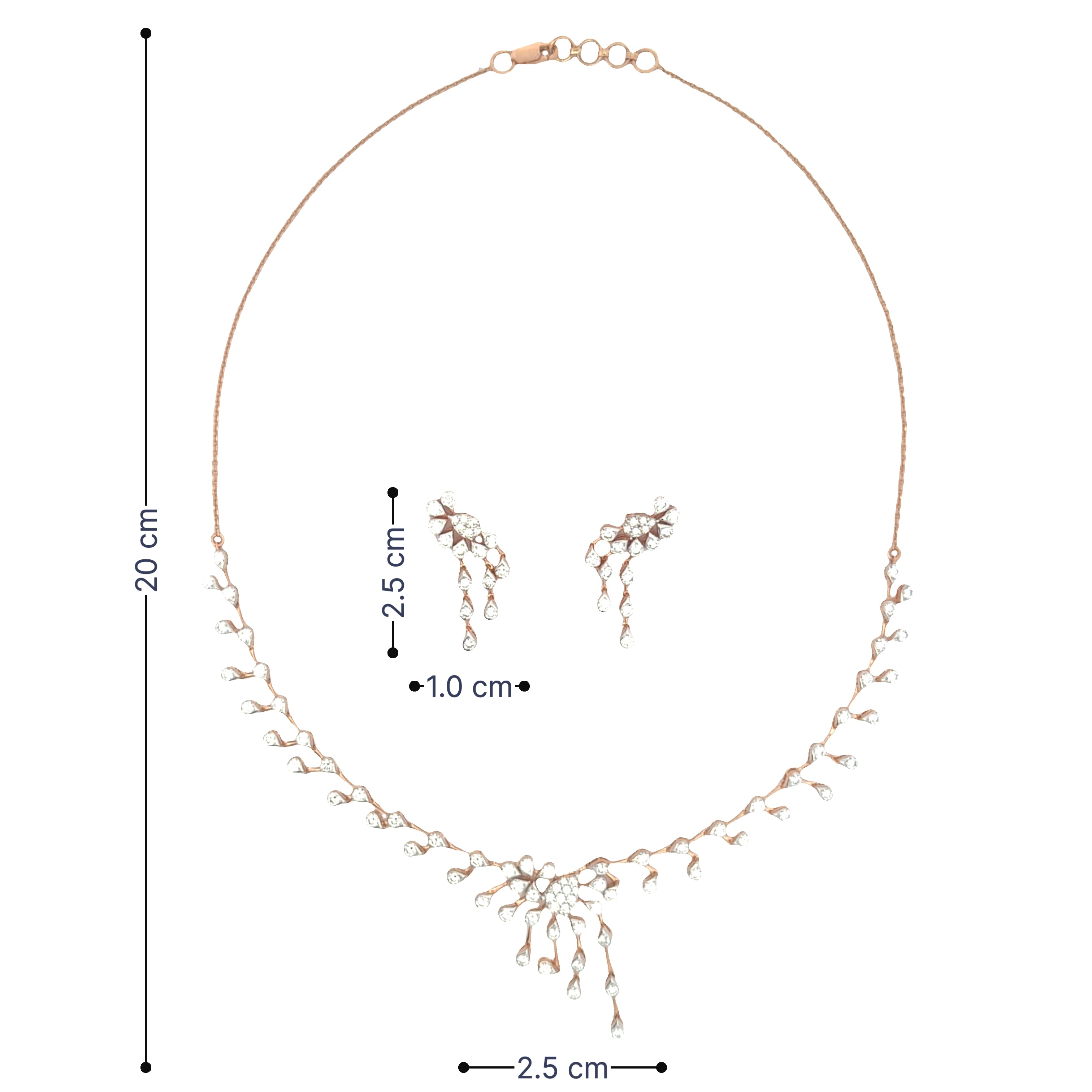 9K Lab Grown Diamond Necklace Set