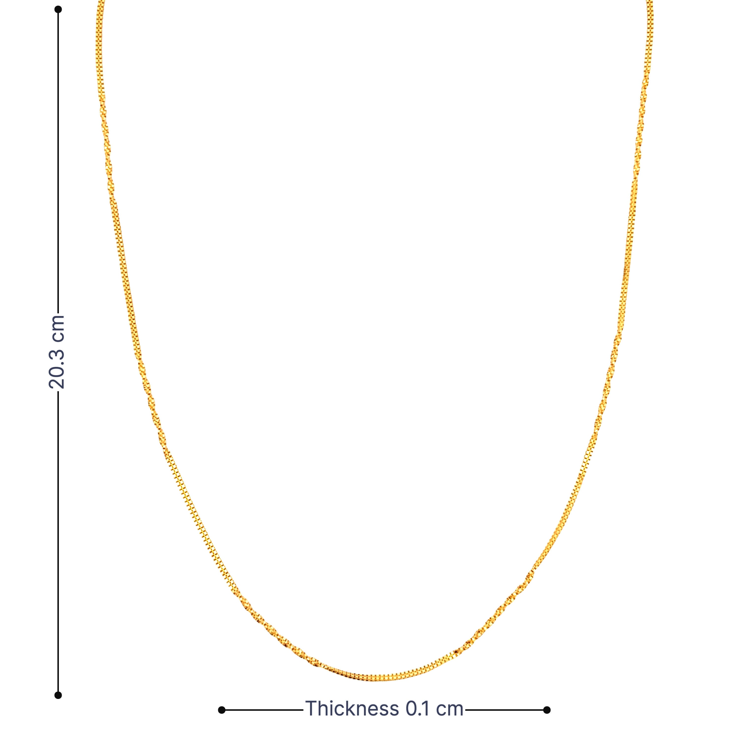 22K Minimal Glow Gold Chain for Women