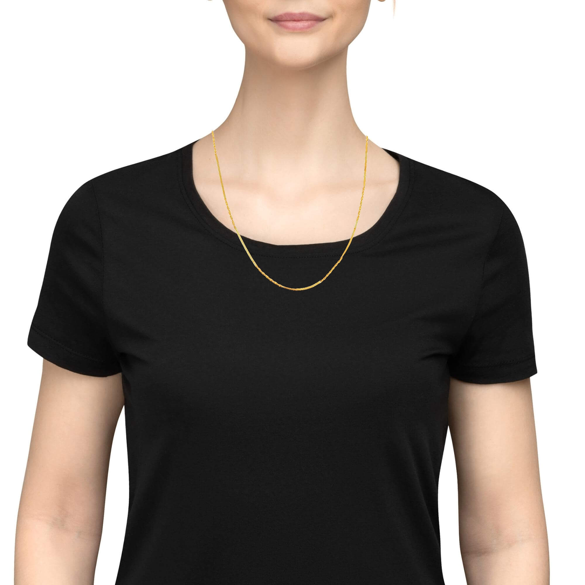 22K Minimal Glow Gold Chain for Women