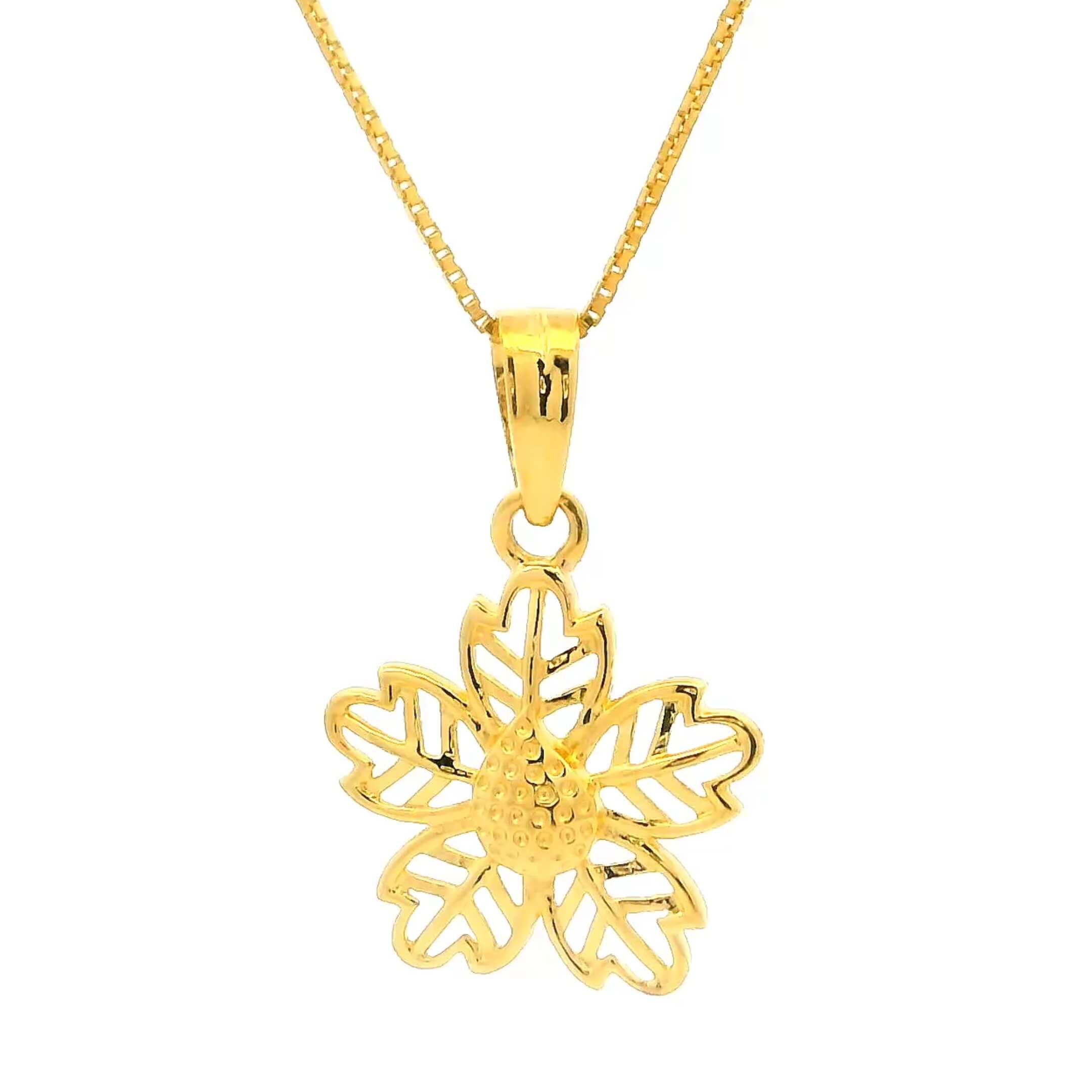 Riveting Snowflake 22K Gold Pendant for Women