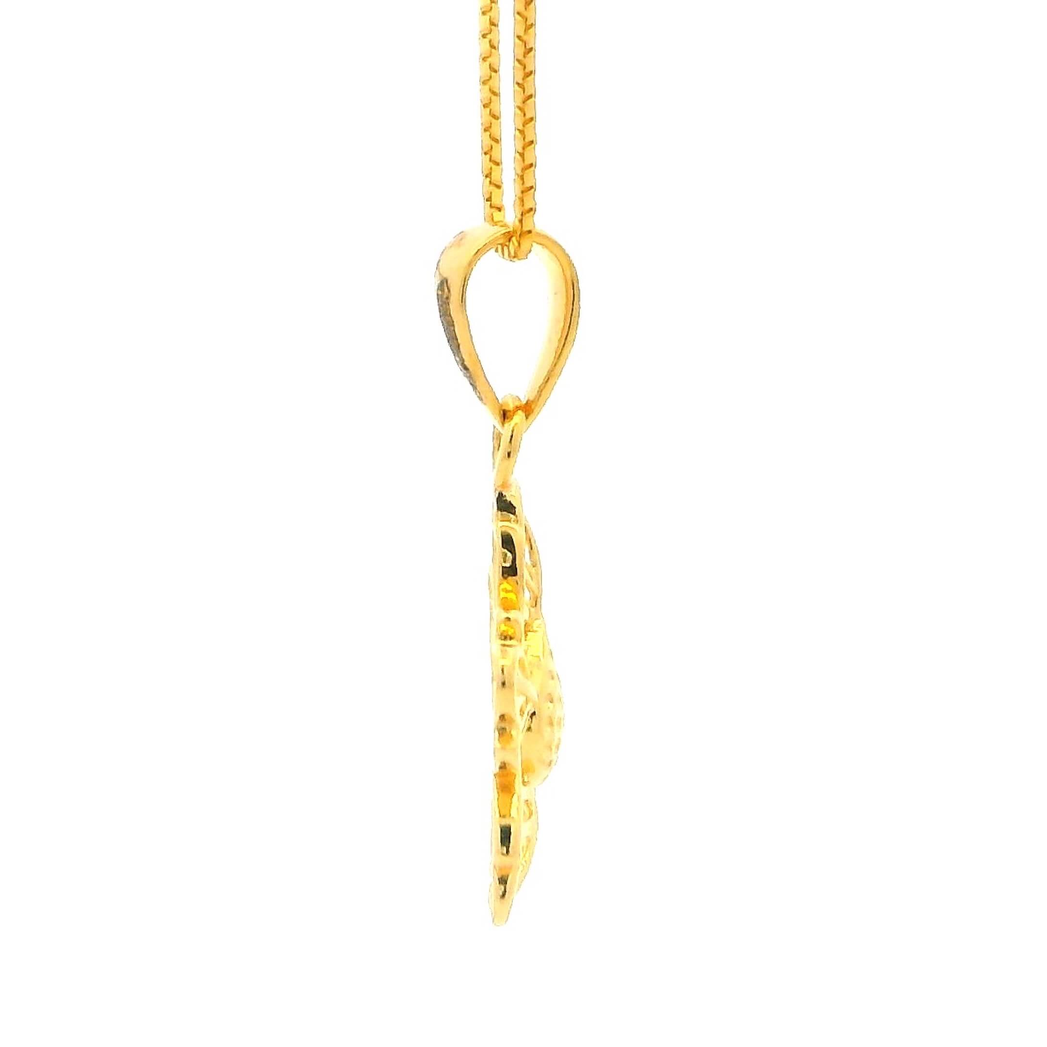Riveting Snowflake 22K Gold Pendant for Women