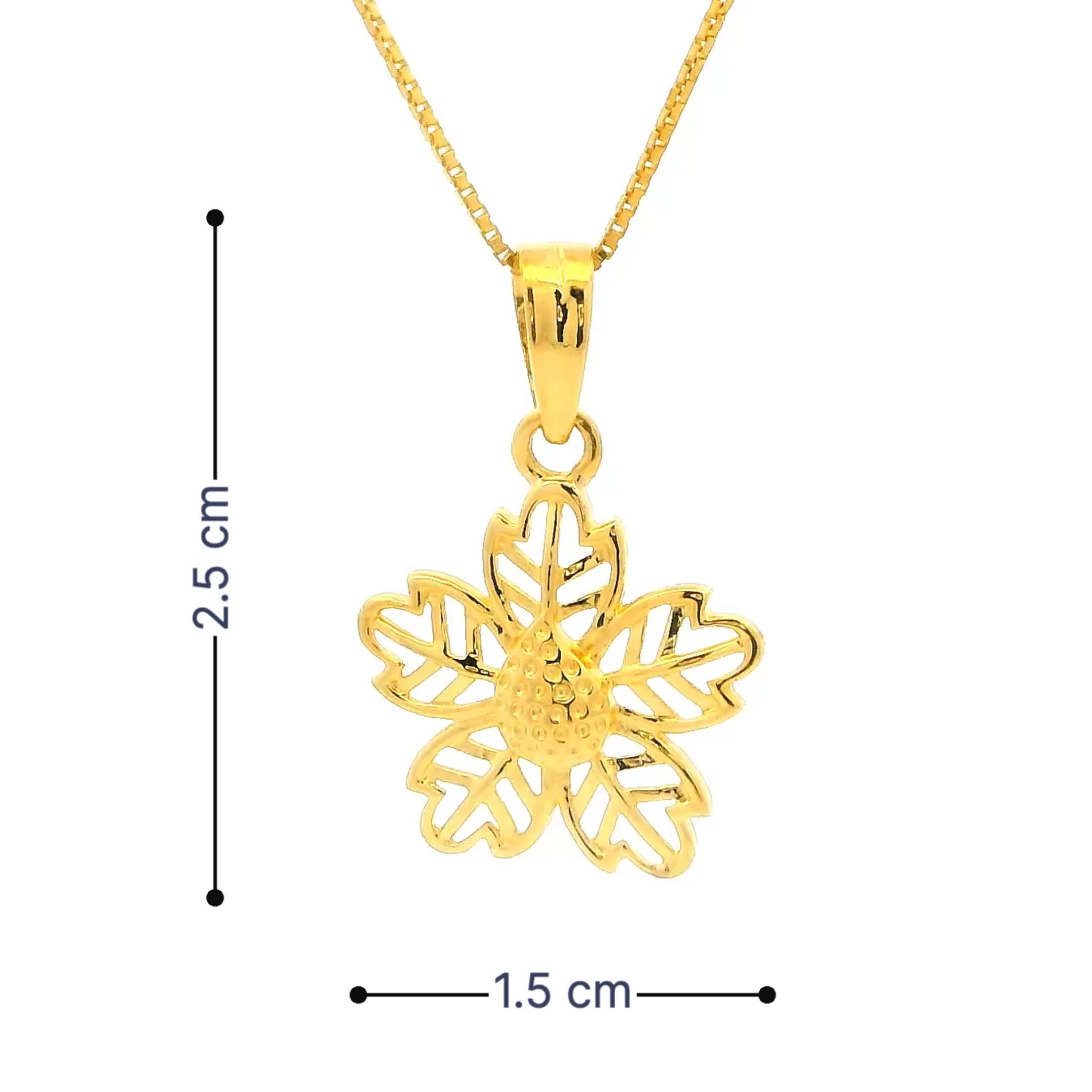 Riveting Snowflake 22K Gold Pendant for Women
