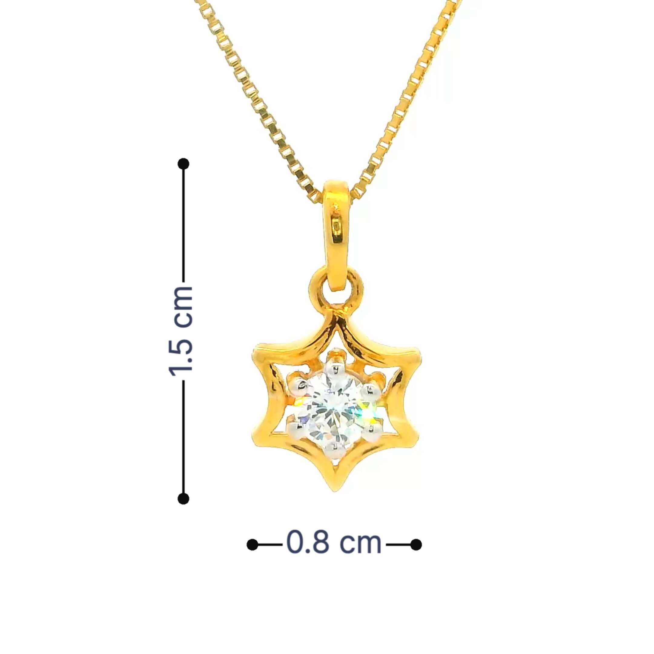 22K StarShine Elegance Gold Pendant for Women