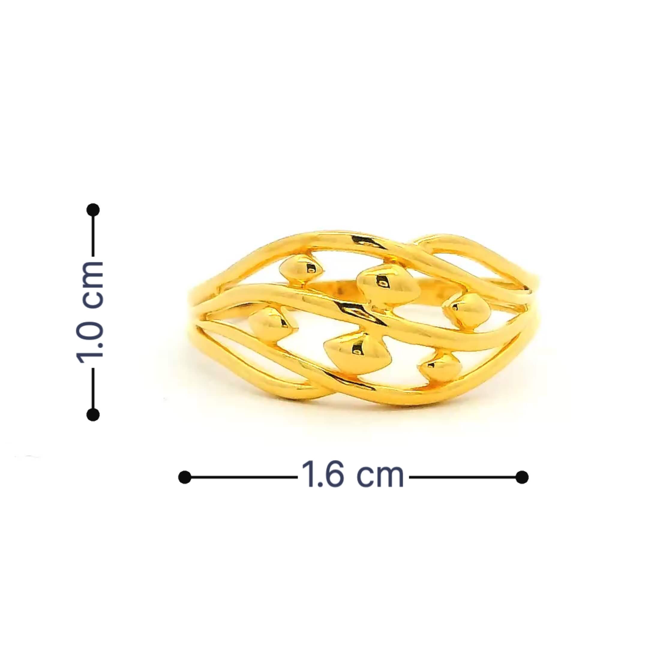 Riveting Curve Gold Ring for Women