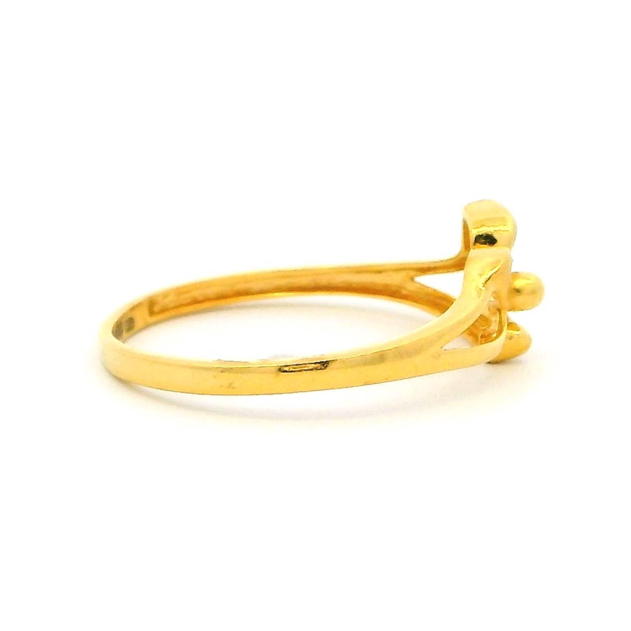 Feather Bloom Gold Ring for Women