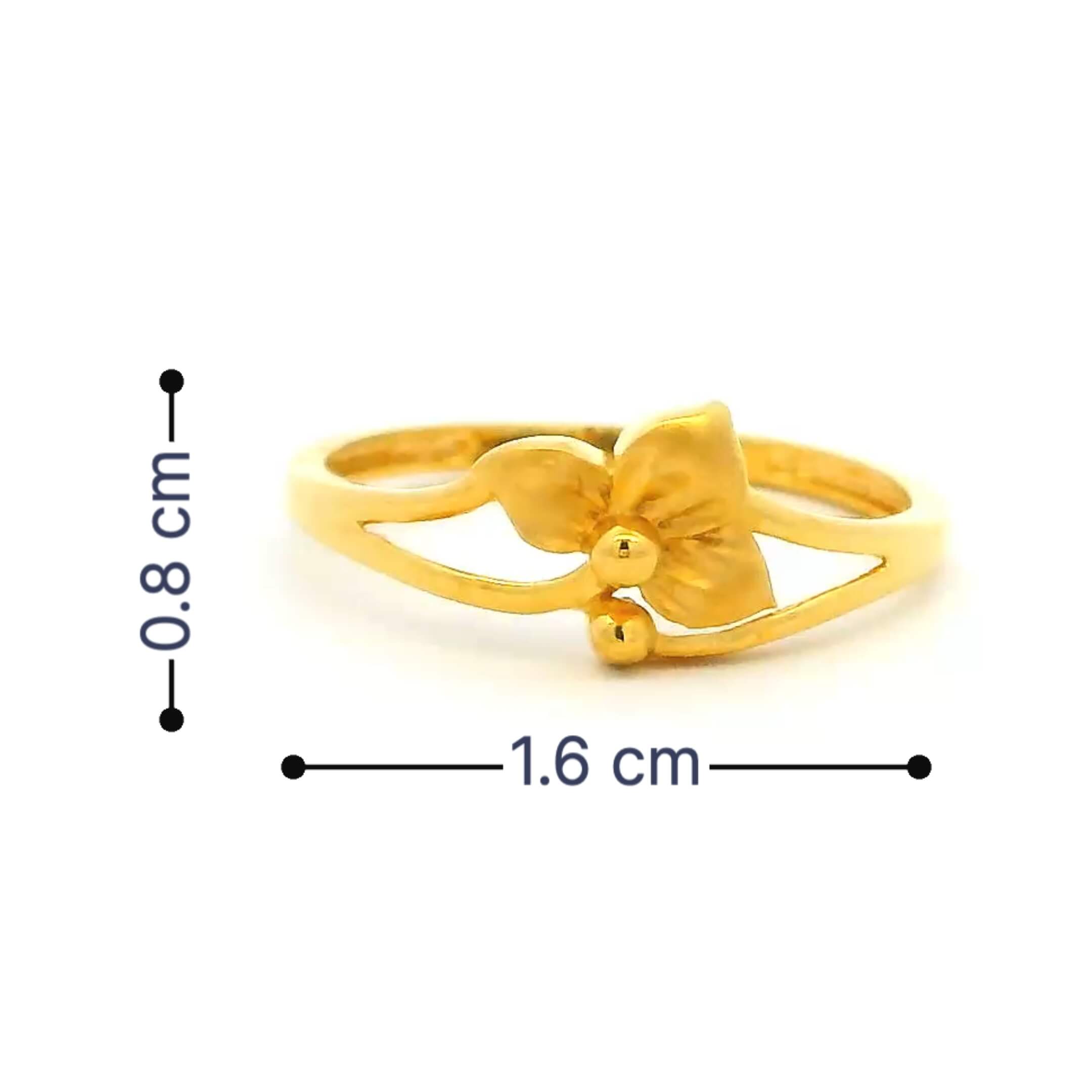 Feather Bloom Gold Ring for Women