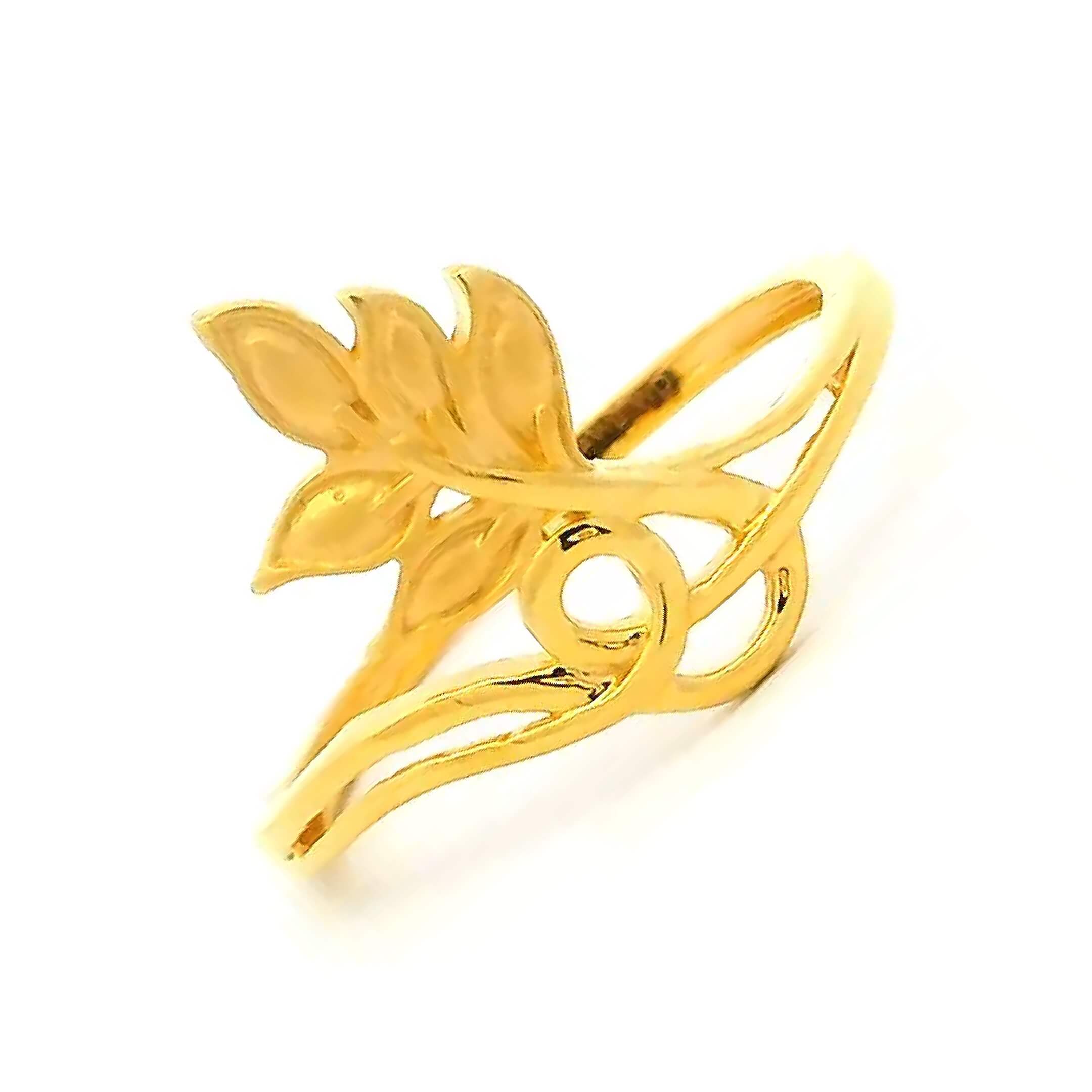 Riveting Petal Gold Ring for Women