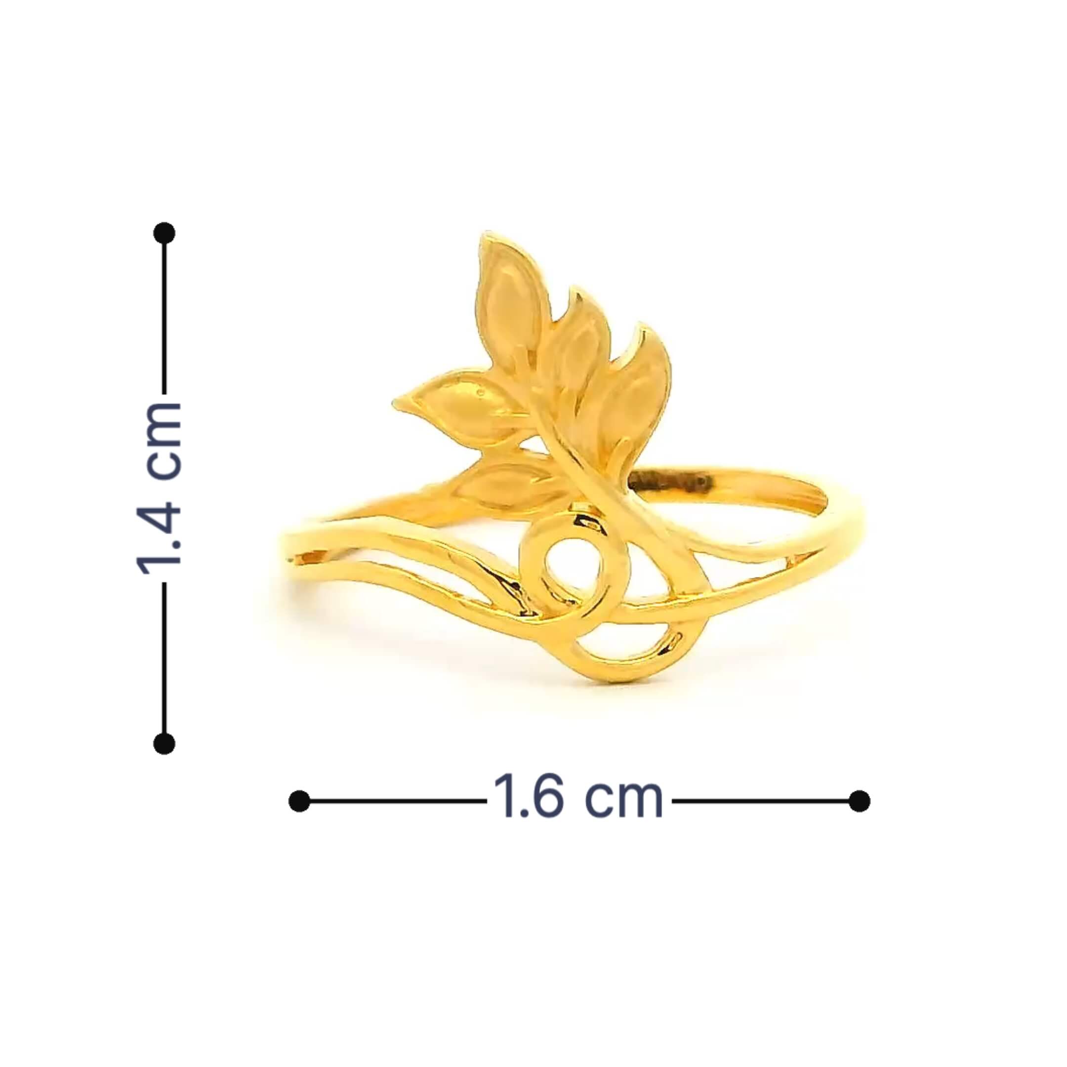 Riveting Petal Gold Ring for Women