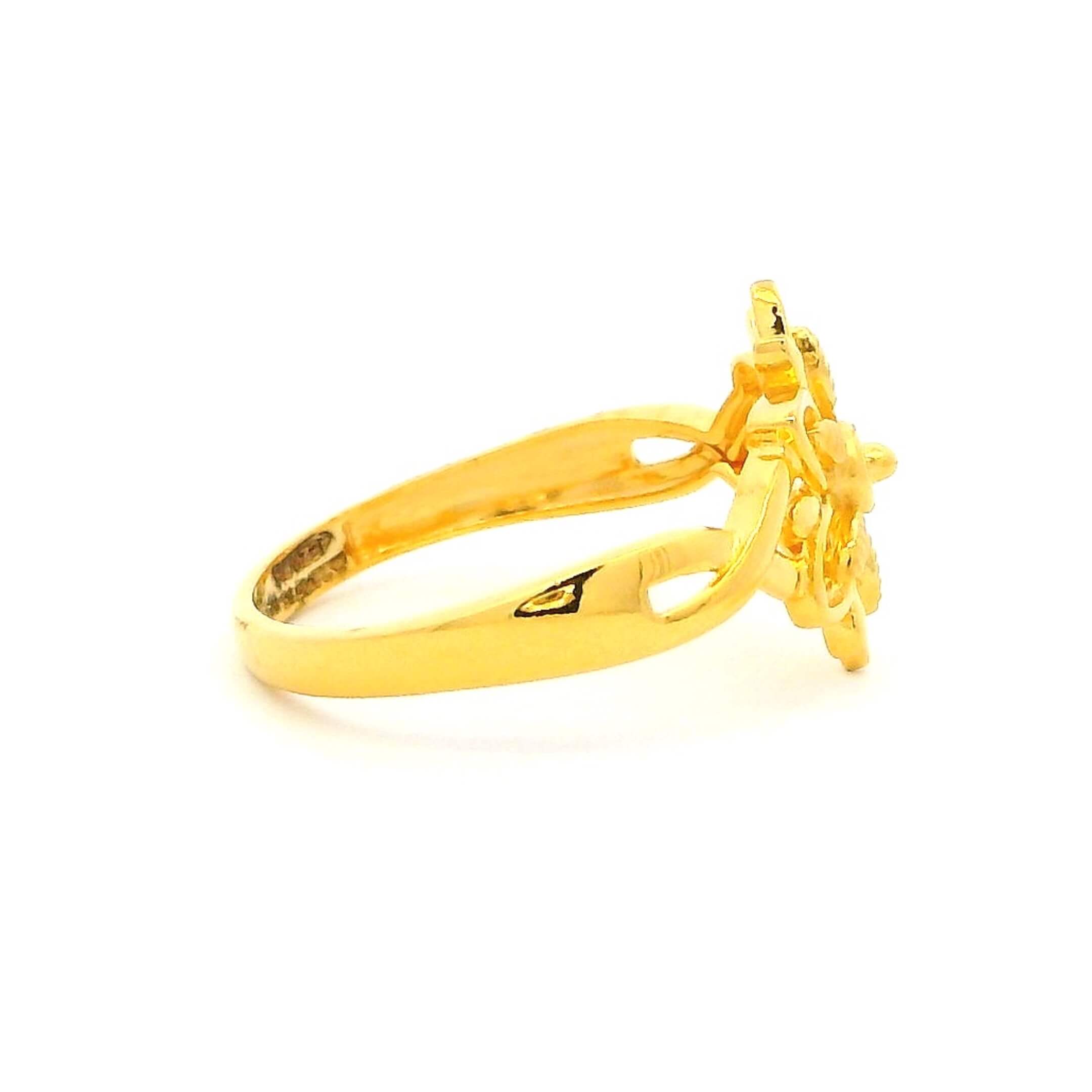 Sunburst Glimmer Gold Ring for Women