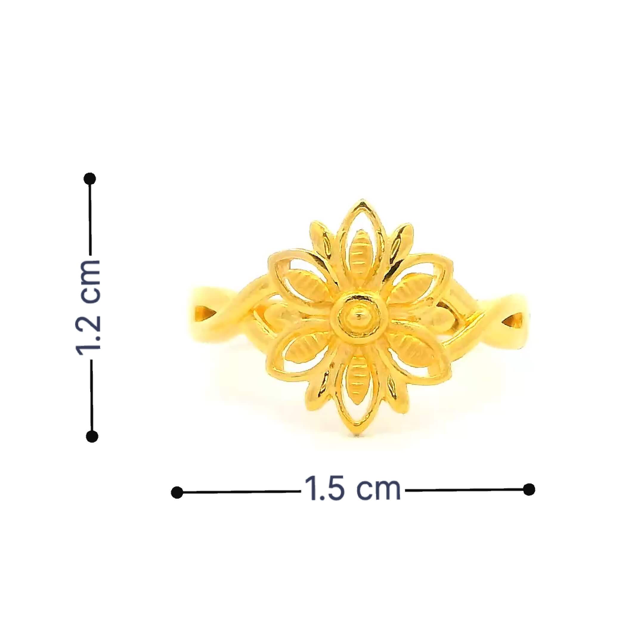 Sunburst Glimmer Gold Ring for Women