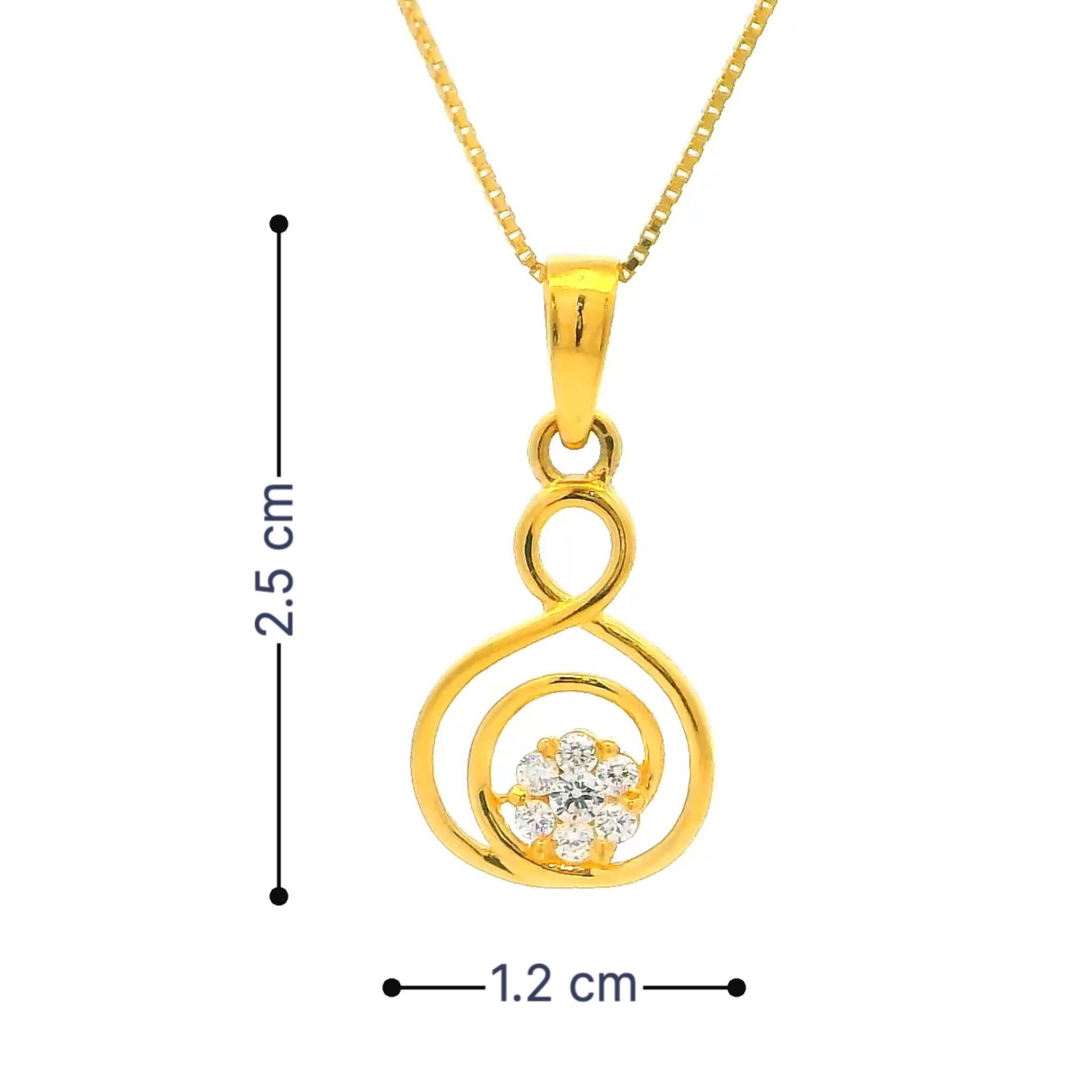 Blossom in Dazzle 22K Gold Pendant for Women