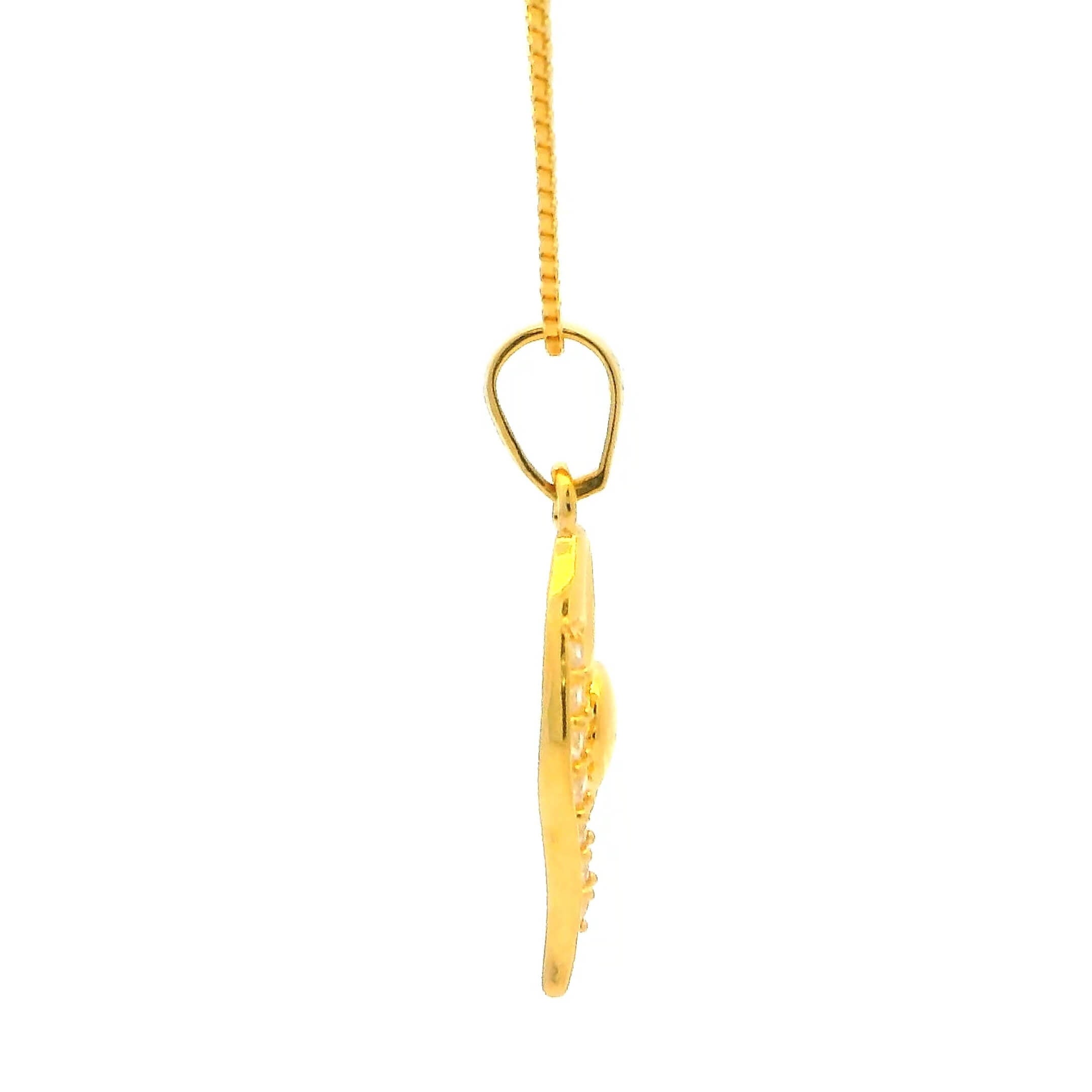 Foliage Shimmer 22K Gold Pendant for Women