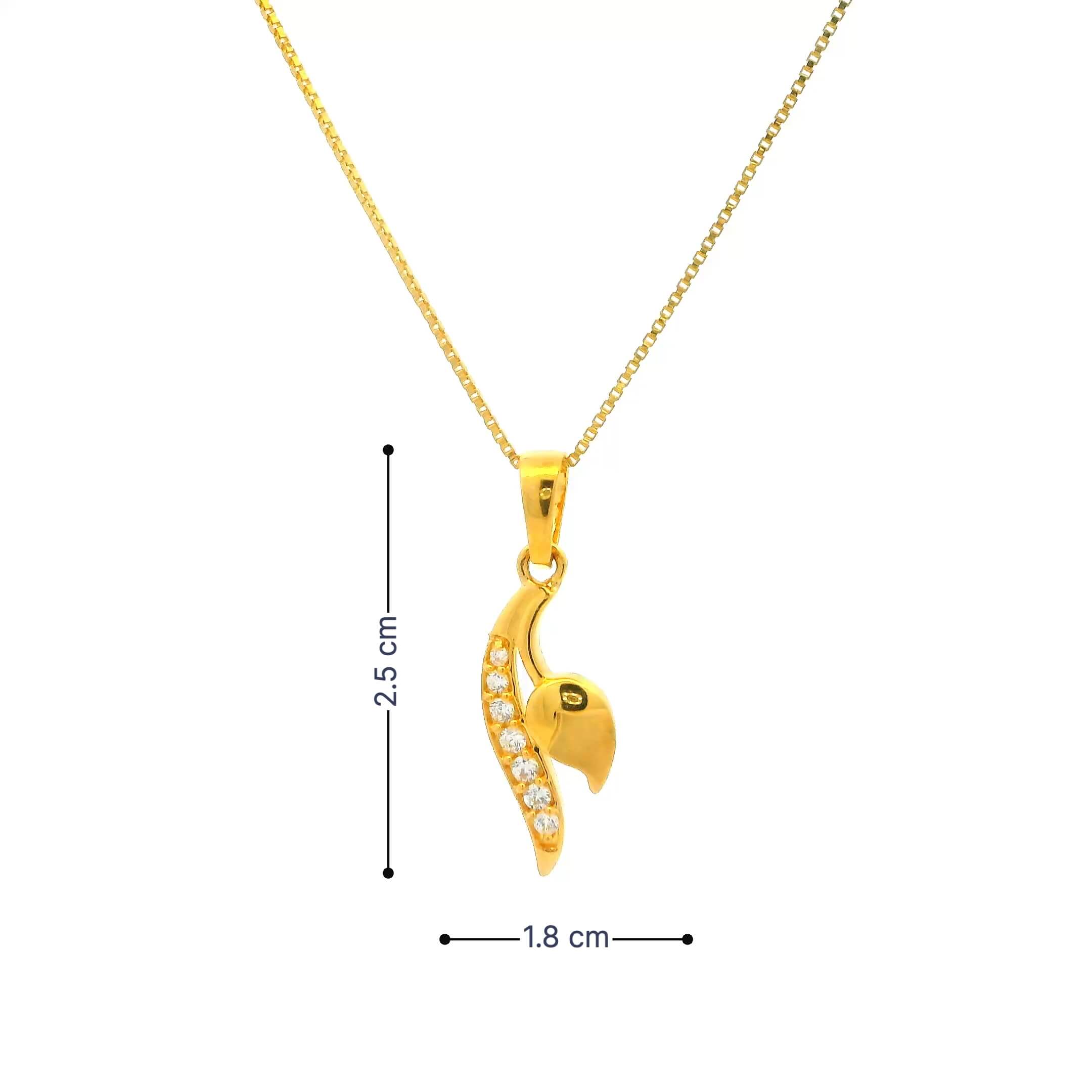 Foliage Shimmer 22K Gold Pendant for Women