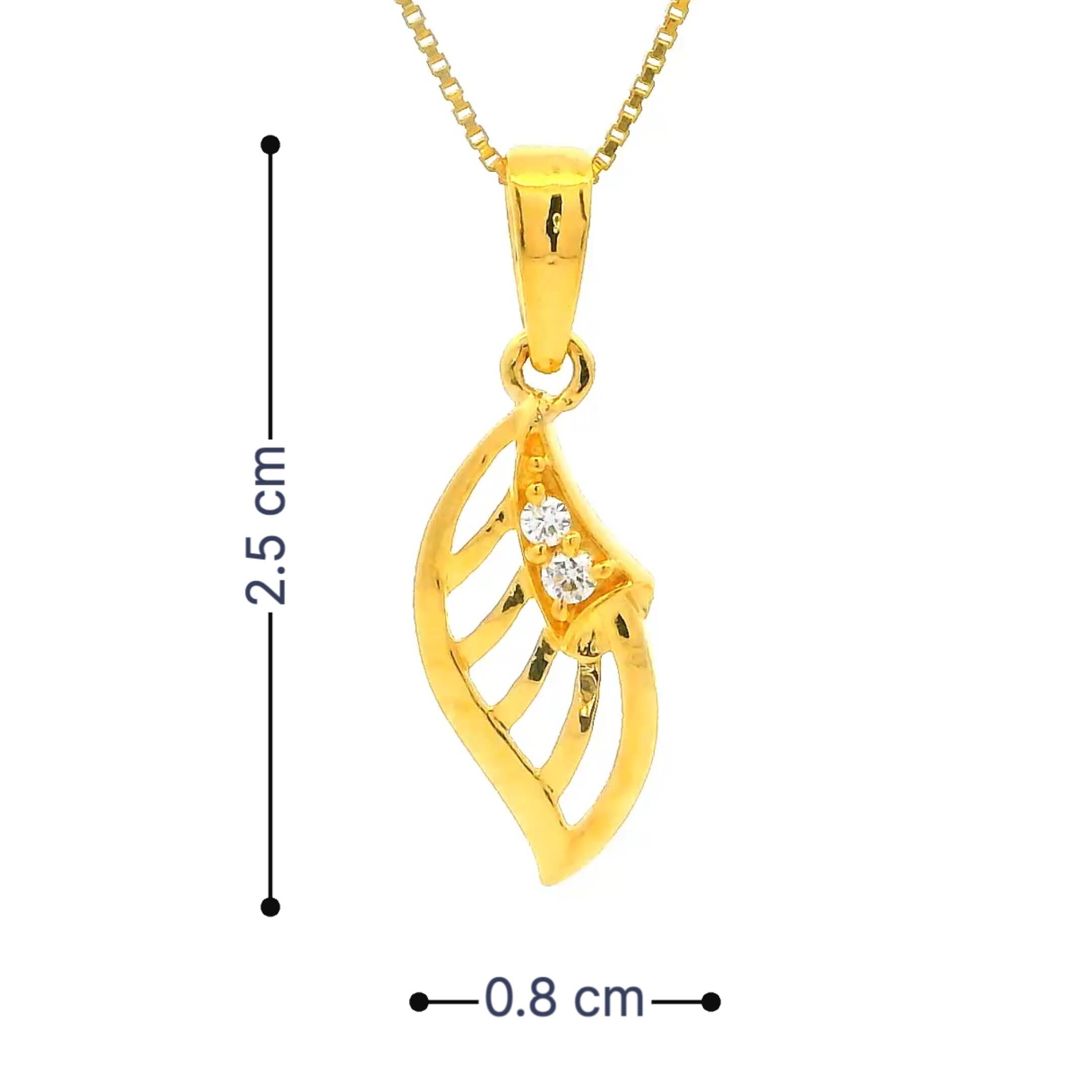 Modern Foliage Glow Gold Pendant for Women