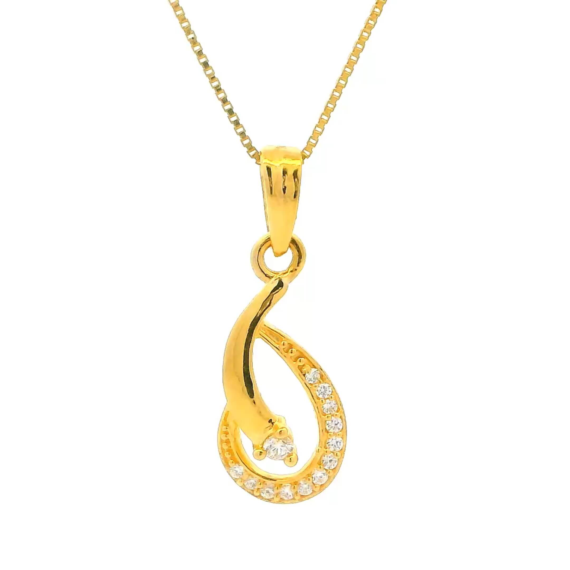 Glimmering Dewdrop Gold Pendant for Women