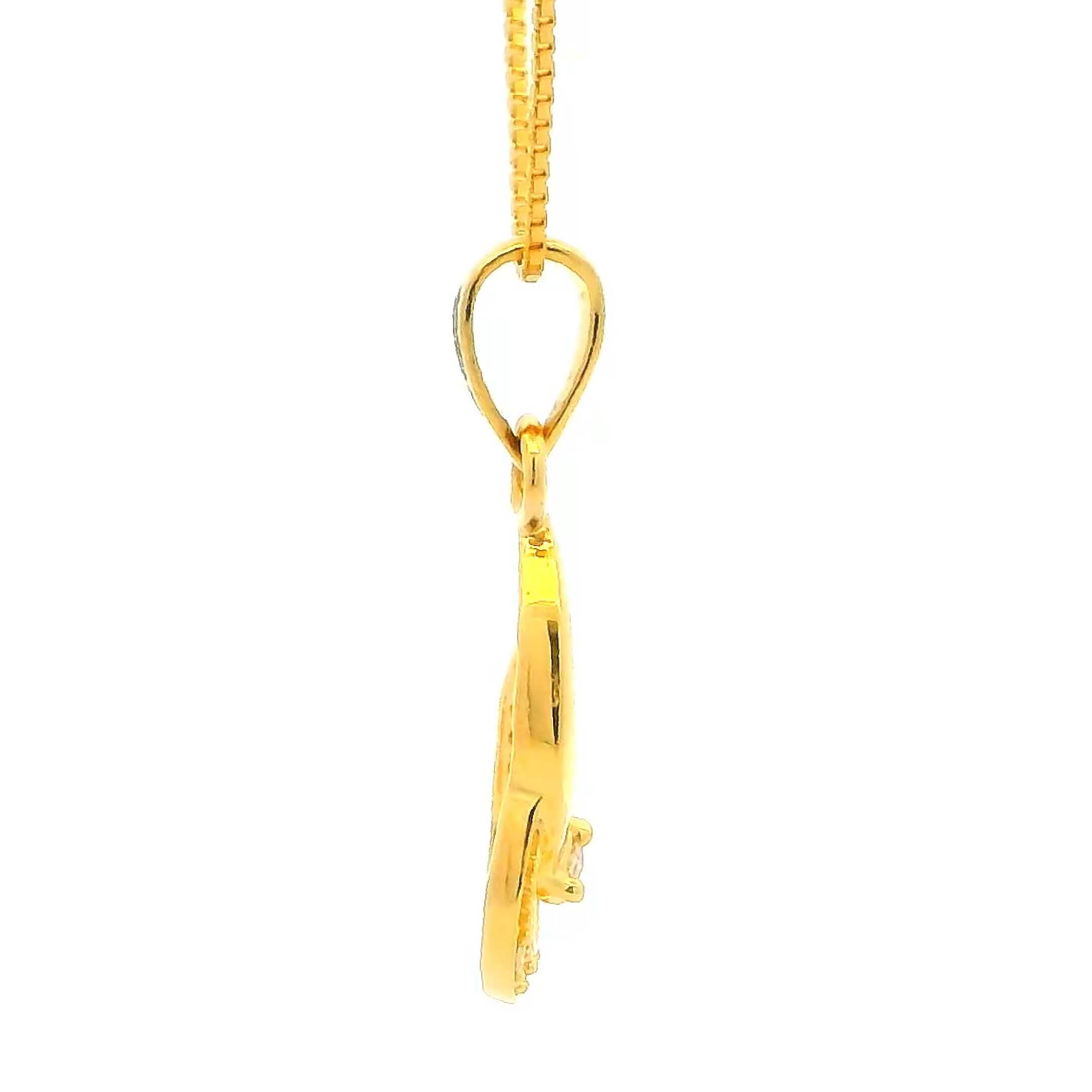 Glimmering Dewdrop Gold Pendant for Women