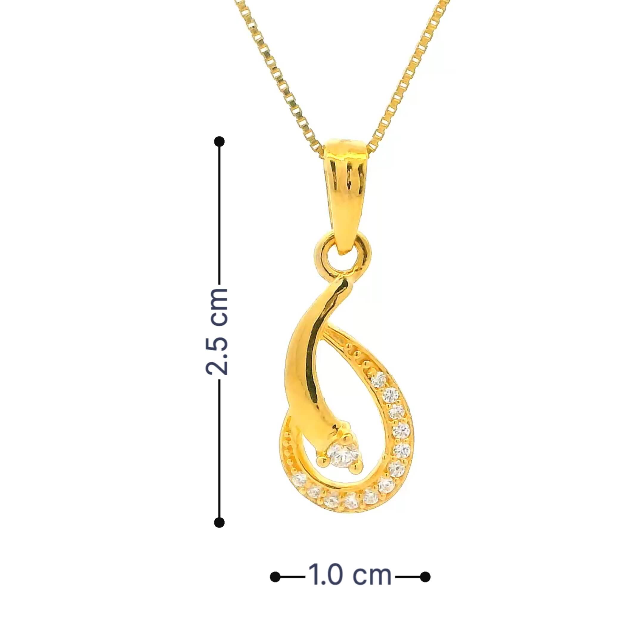 Glimmering Dewdrop Gold Pendant for Women
