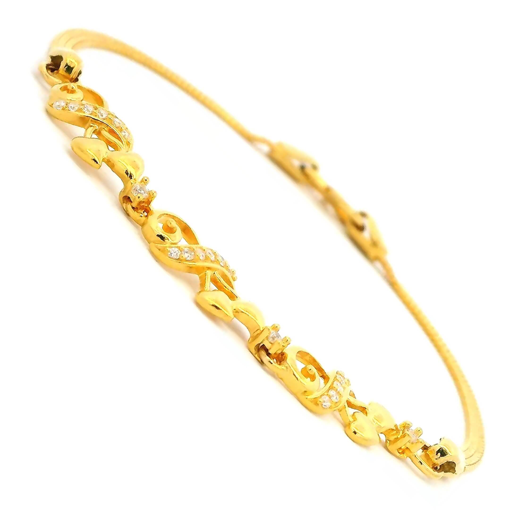 Modern Twirl Gold Bracelet for Women
