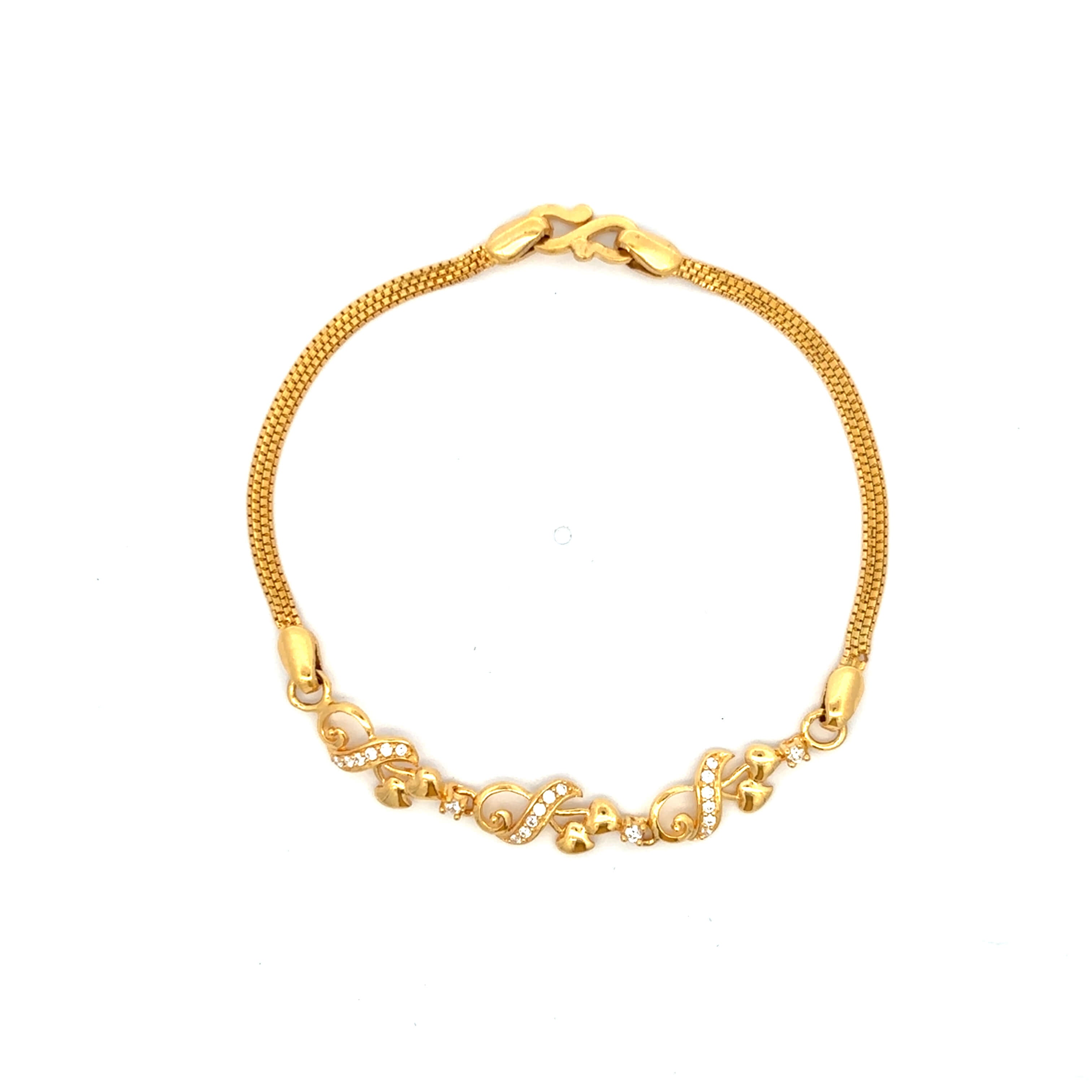 Modern Twirl Gold Bracelet for Women
