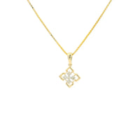 Dazzling Clover Diamond Pendant 14K