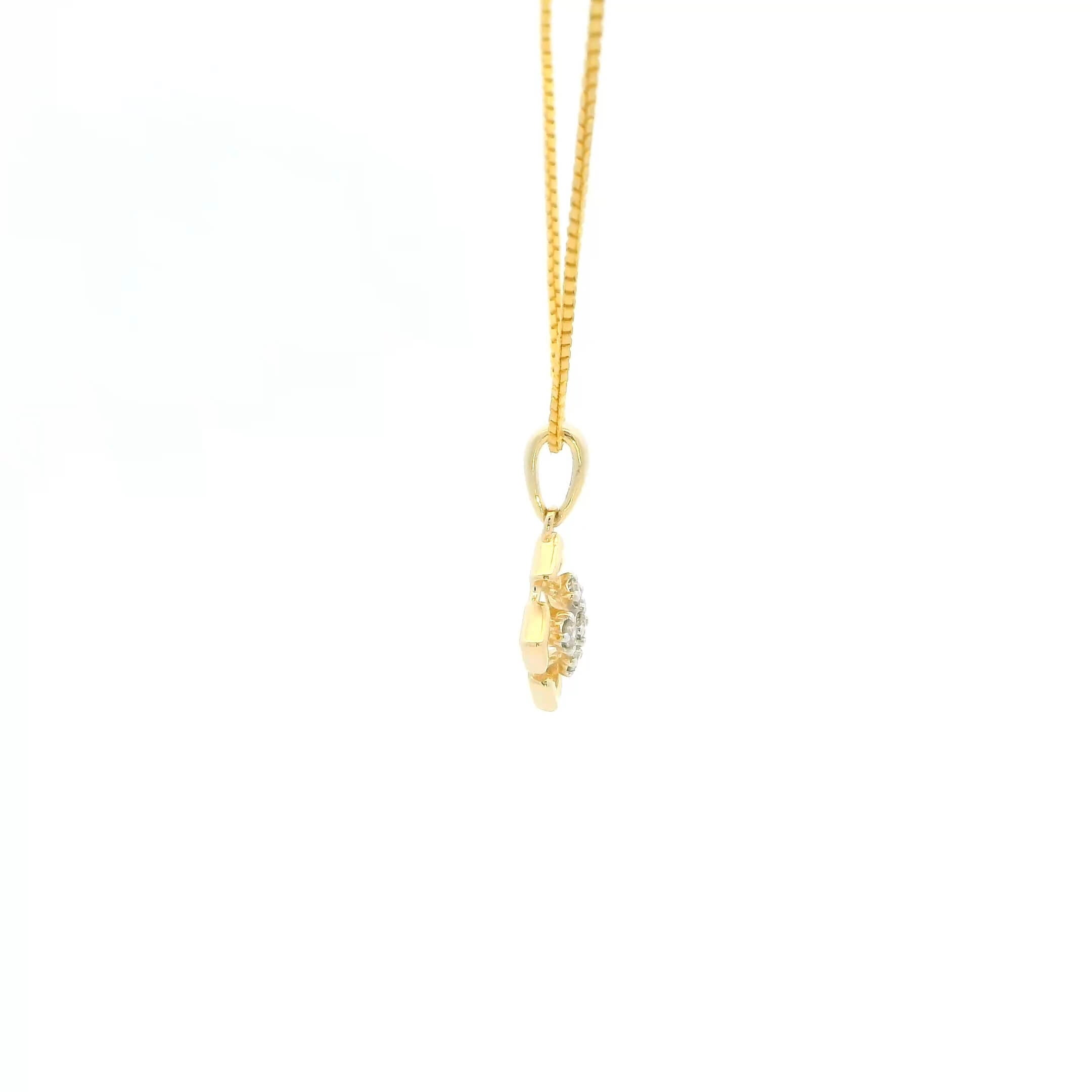 Dazzling Clover Diamond Pendant 14K