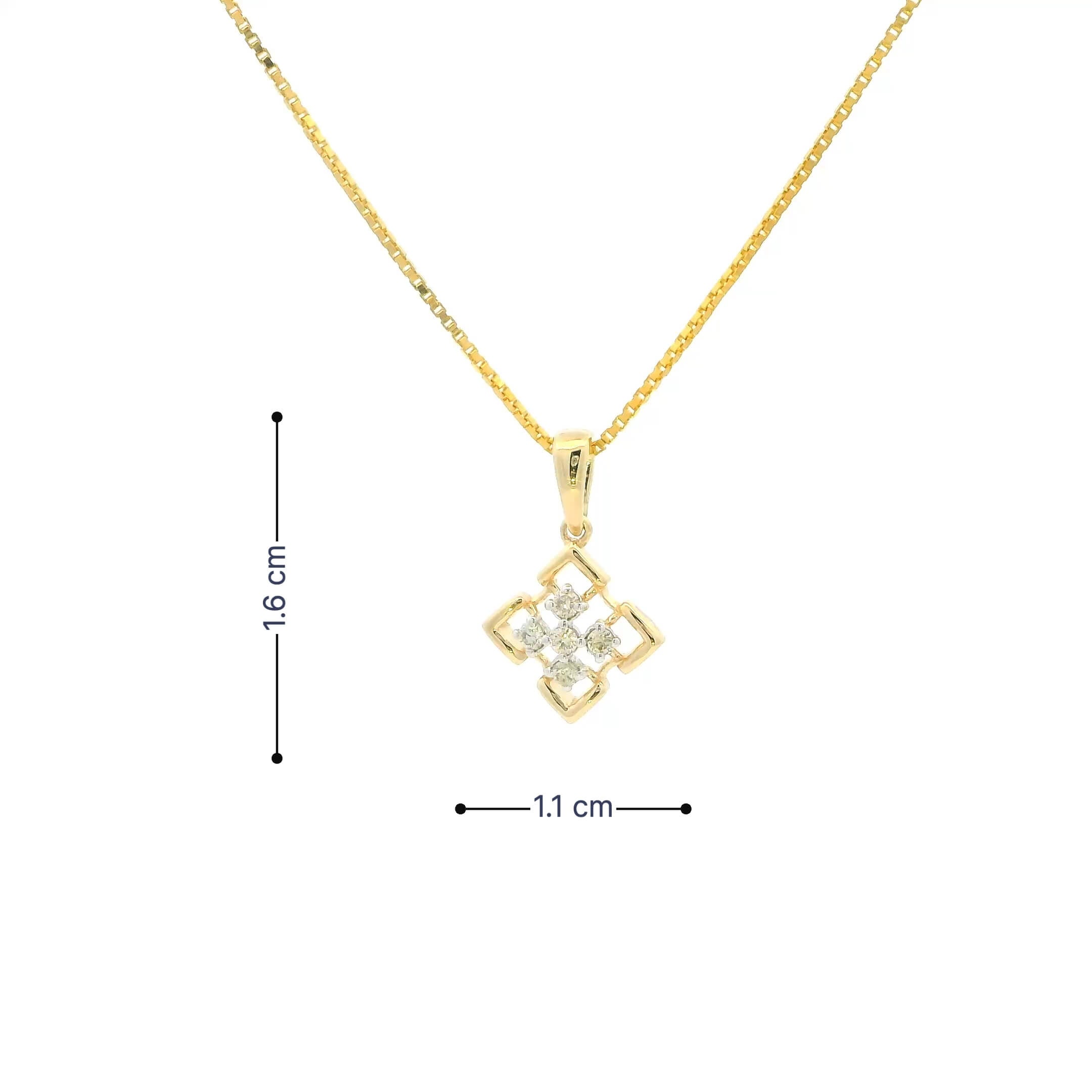 Dazzling Clover Diamond Pendant 14K