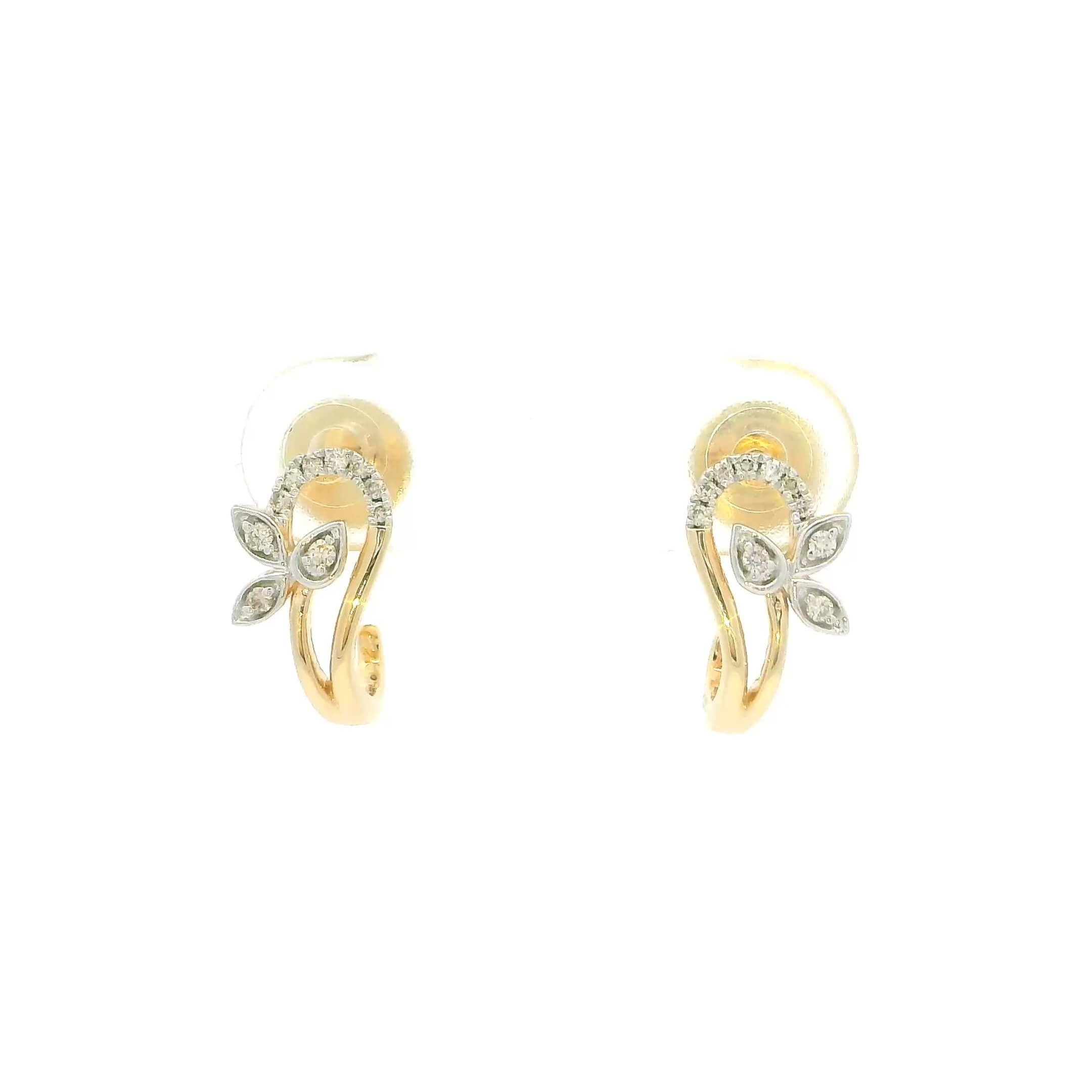 Petal Lustre 14K Diamond Hoops