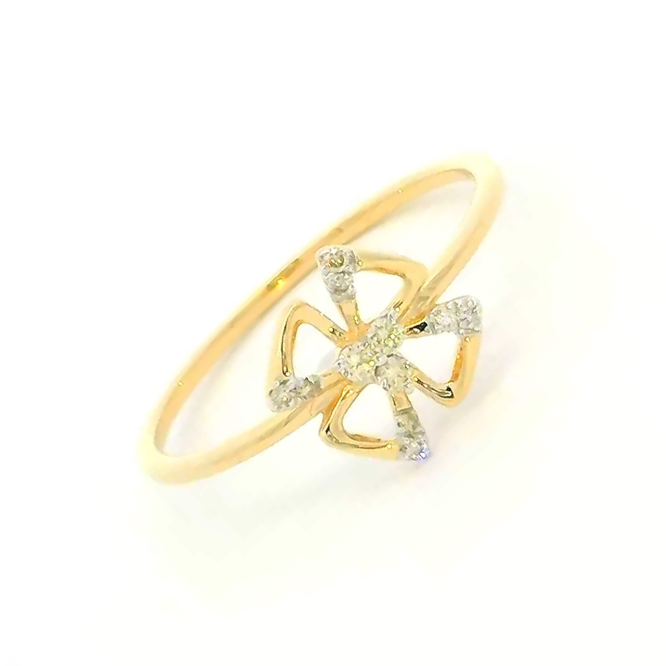 14K Bright CLover Grace Diamond Women Ring