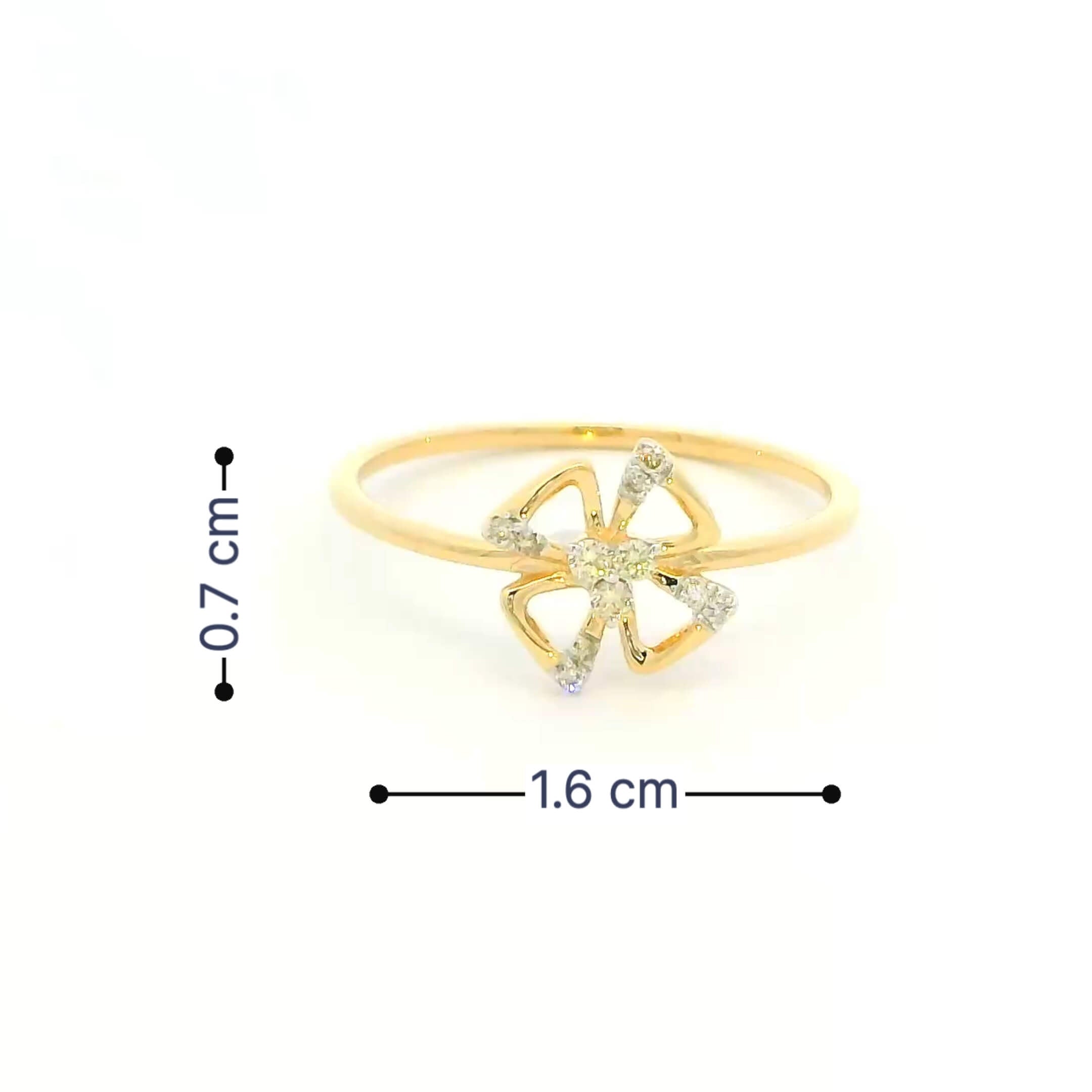 14K Bright CLover Grace Diamond Women Ring
