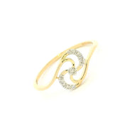 Elegant Swirl 14K Diamond Ring