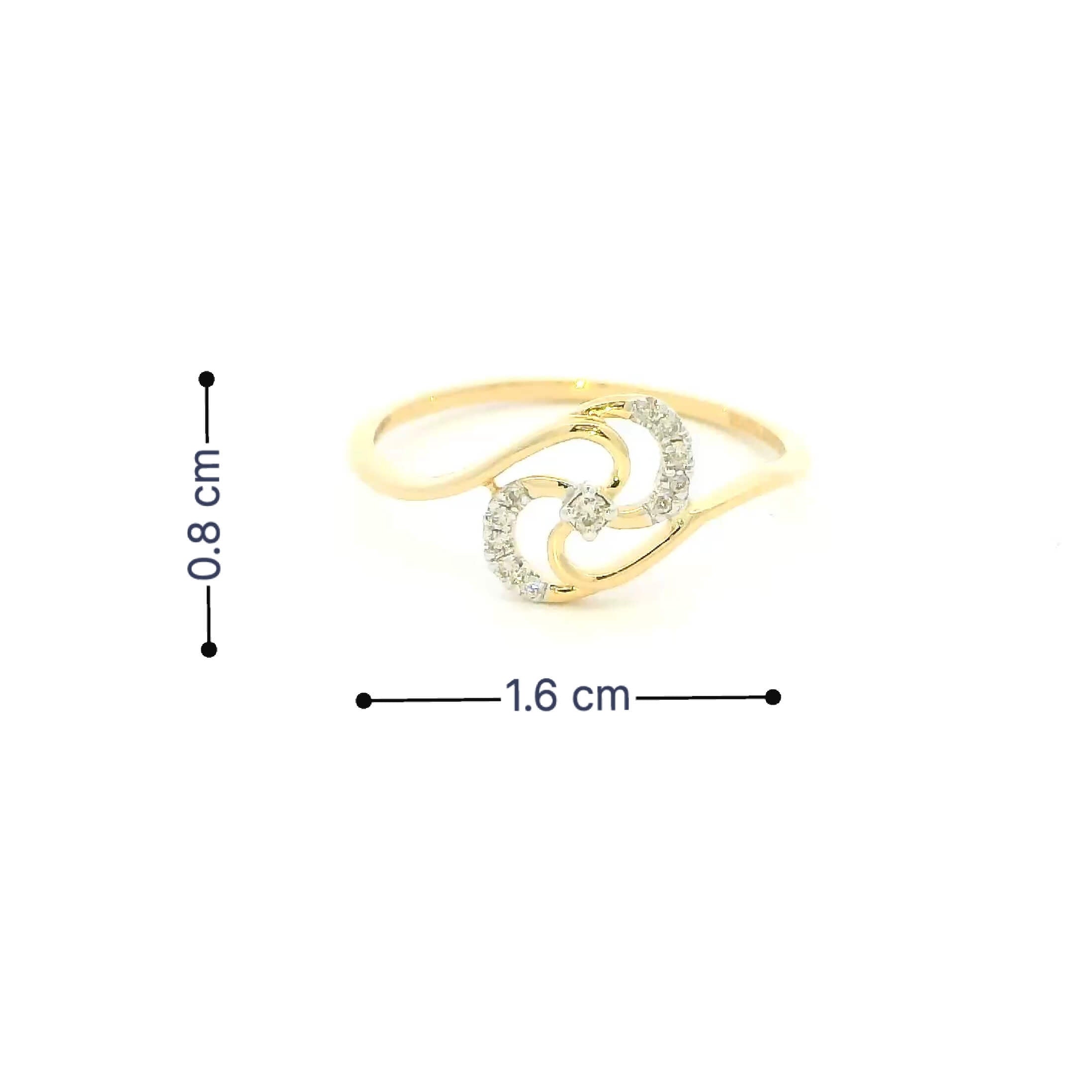 Elegant Swirl 14K Diamond Ring