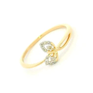 Dazzling Petite Leaf 14K Diamond Ring