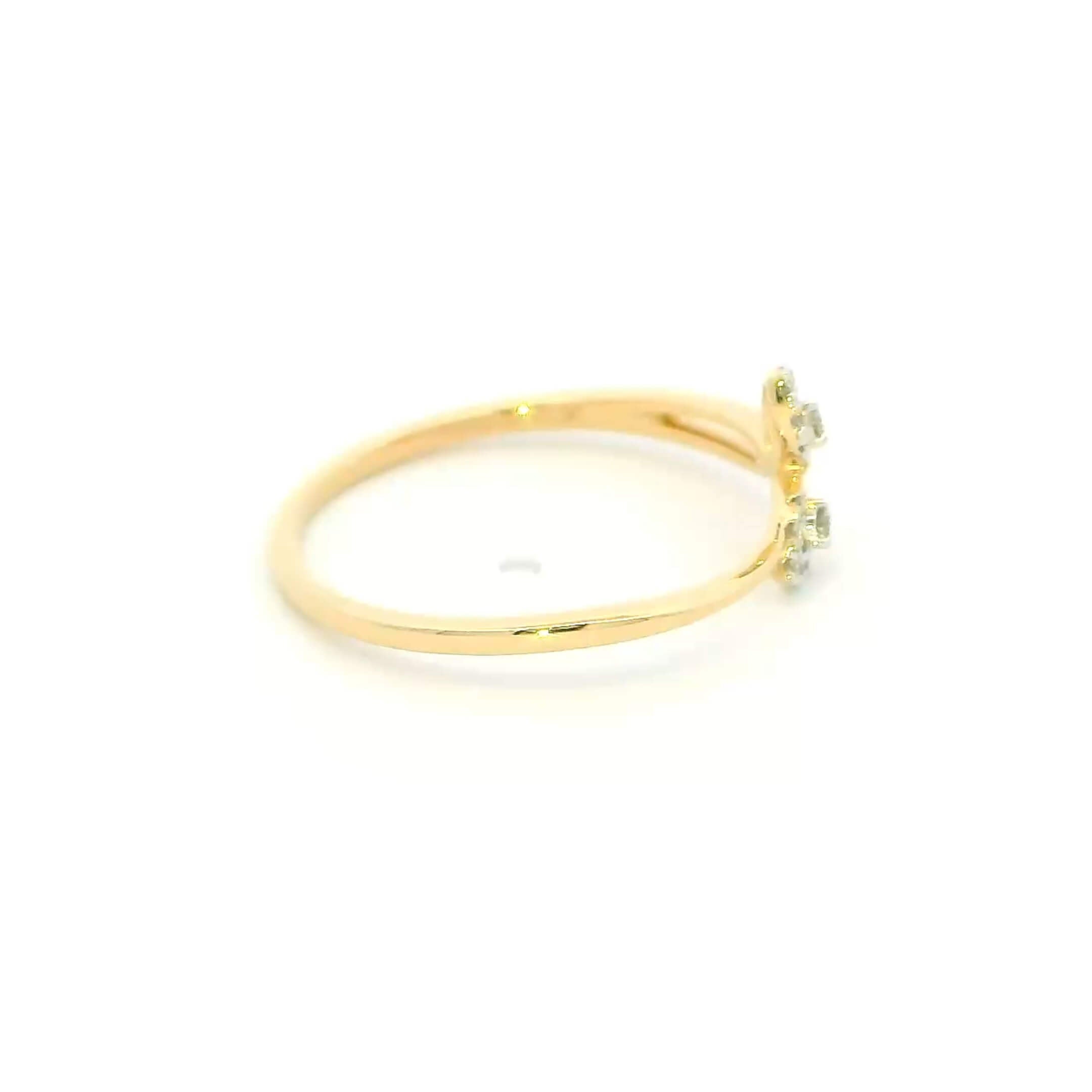 Dazzling Petite Leaf 14K Diamond Ring