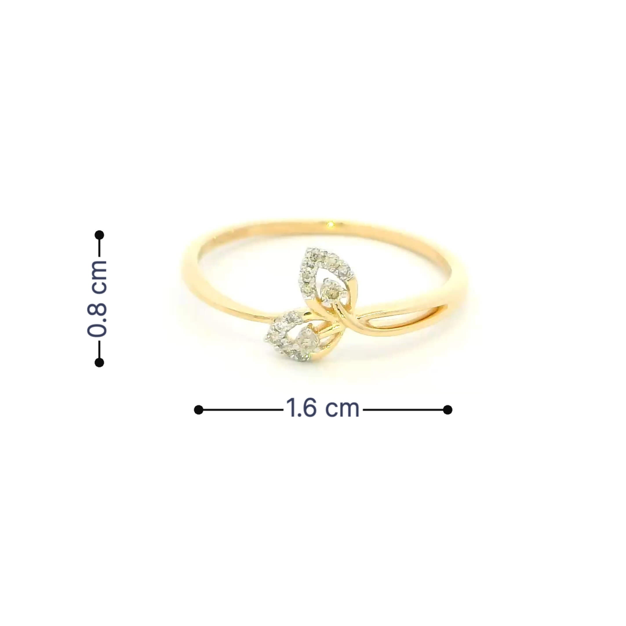 Dazzling Petite Leaf 14K Diamond Ring