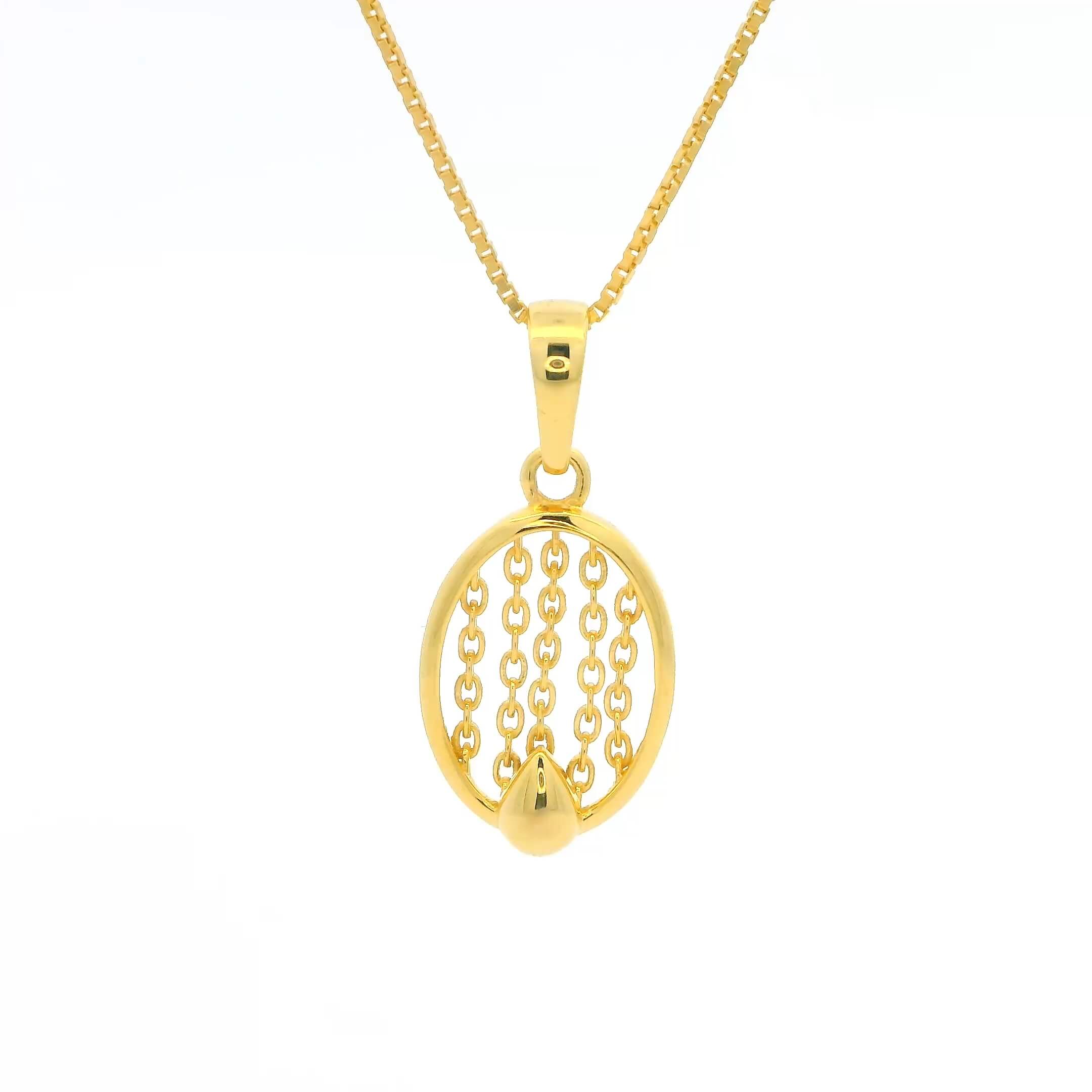 Radiant Oblong Gold Pendant