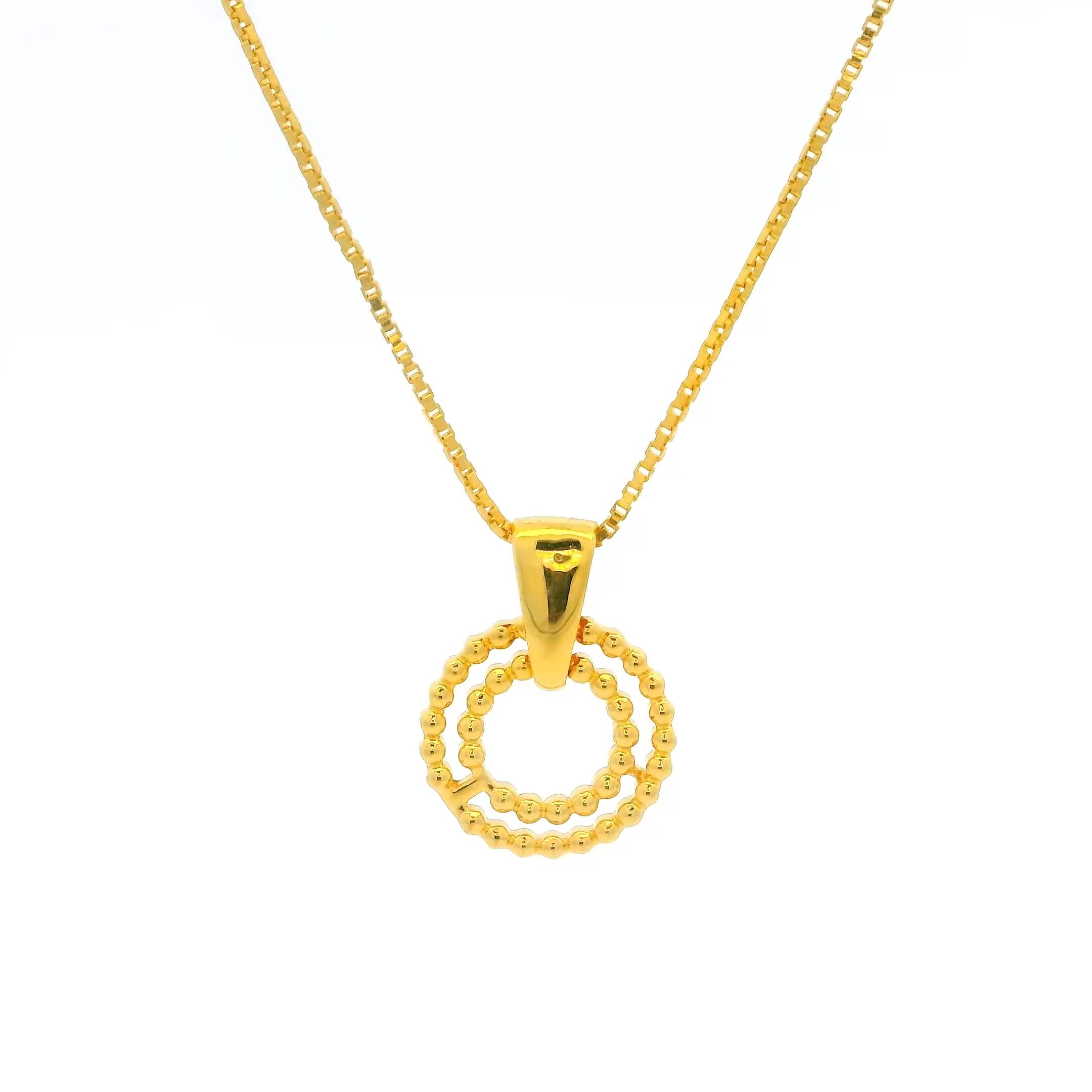 Glimmering Orb Gold Pendant 14K