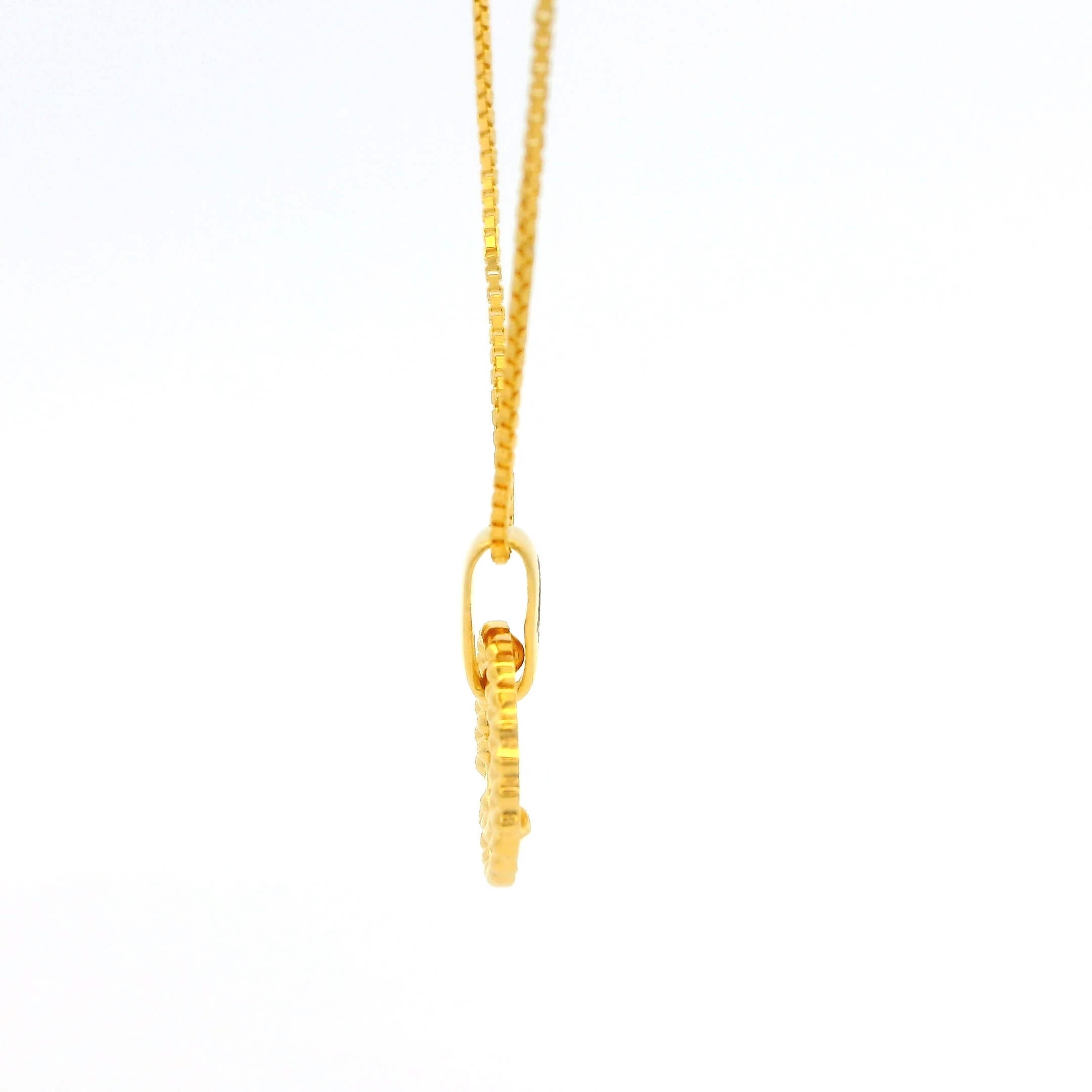 Glimmering Orb Gold Pendant 14K