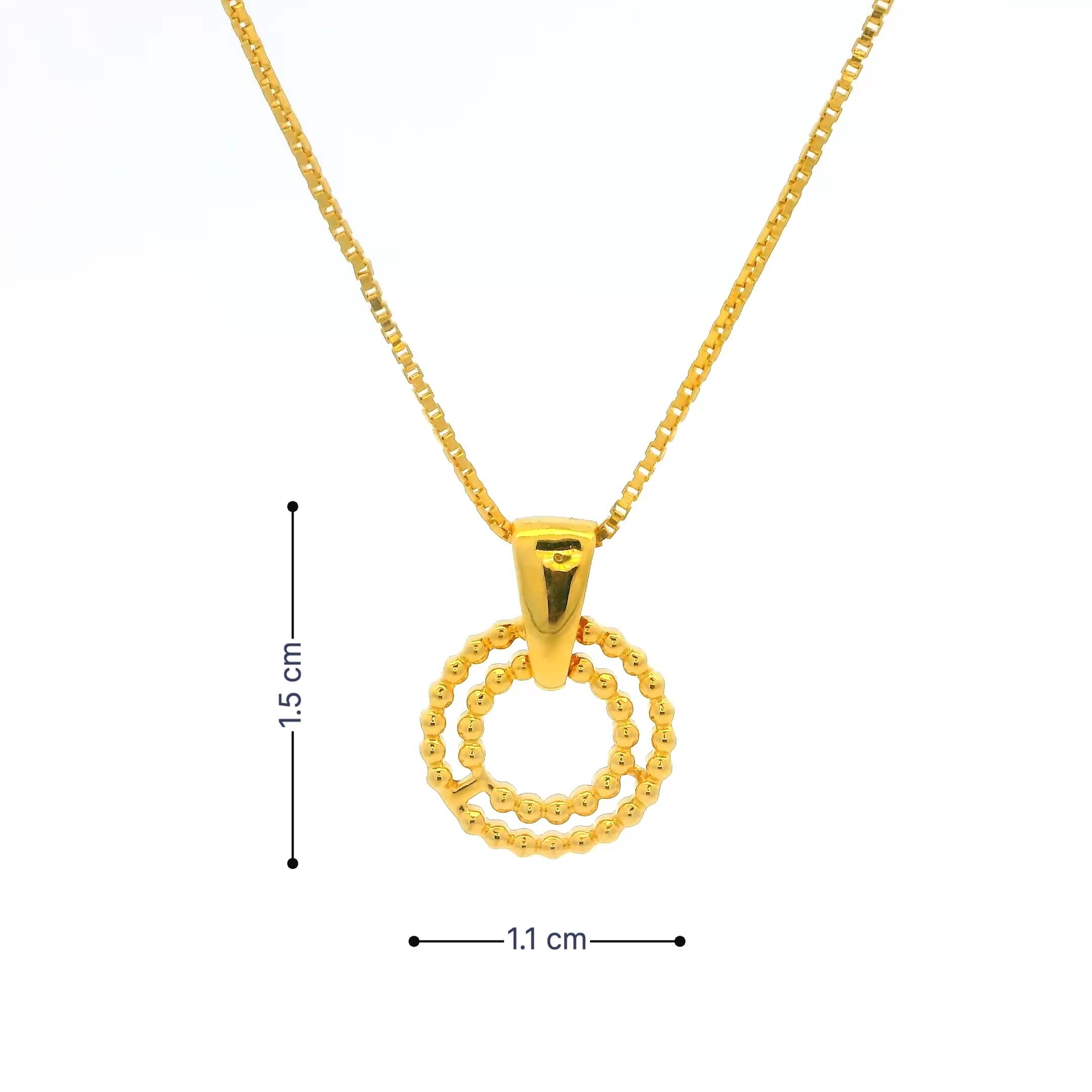 Glimmering Orb Gold Pendant 14K