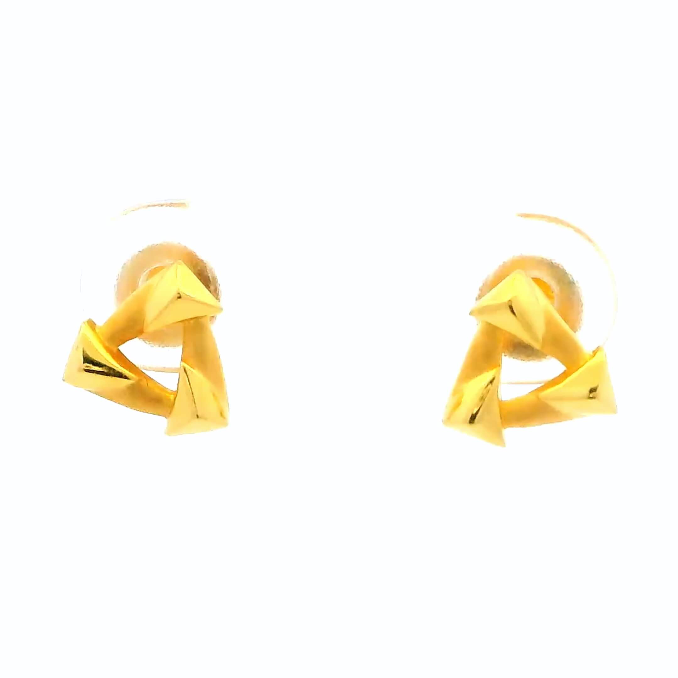 Trigonal Glimmer Women Gold Earrings