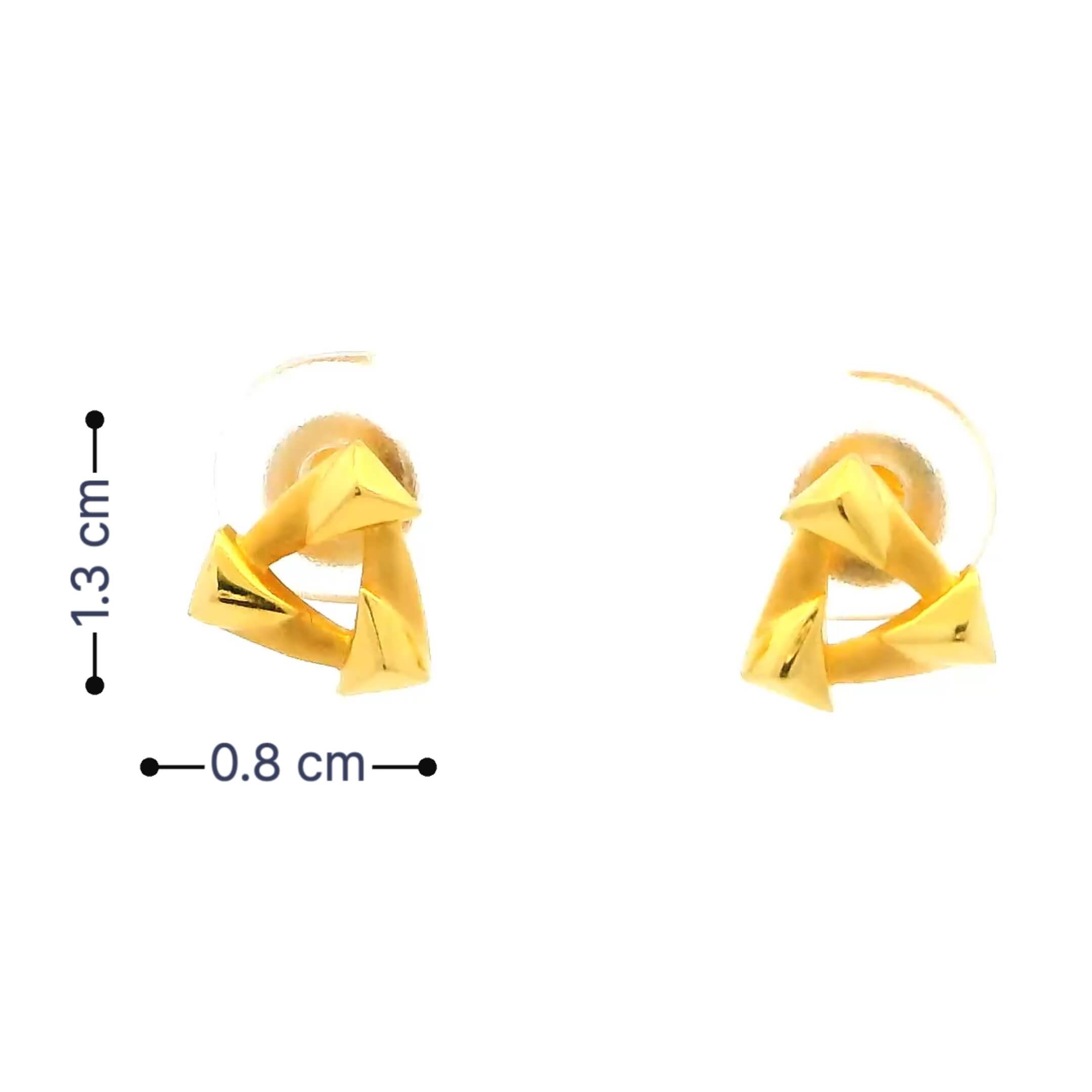 Trigonal Glimmer Women Gold Earrings