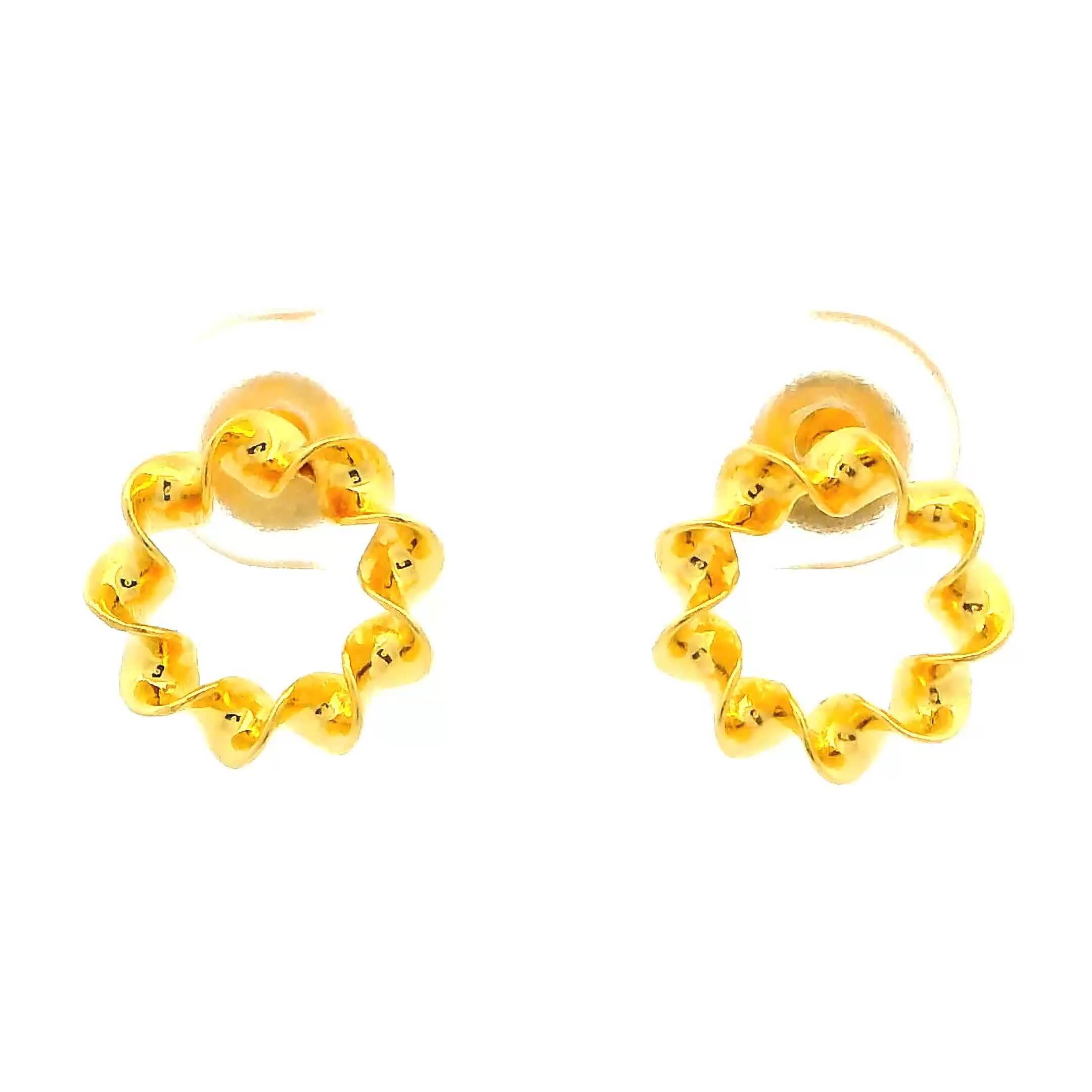 Ravishing Swirl Gold Studs