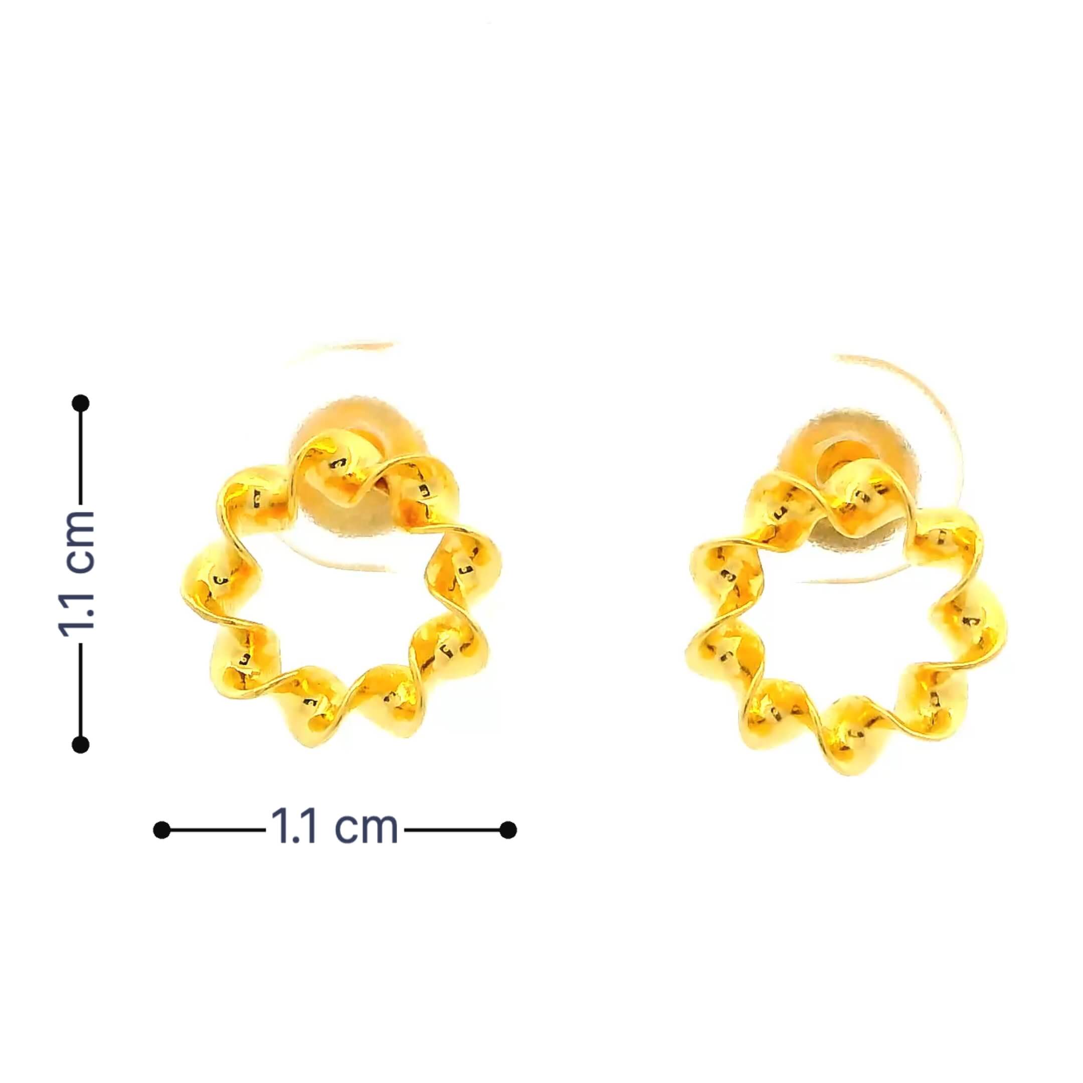 Ravishing Swirl Gold Studs