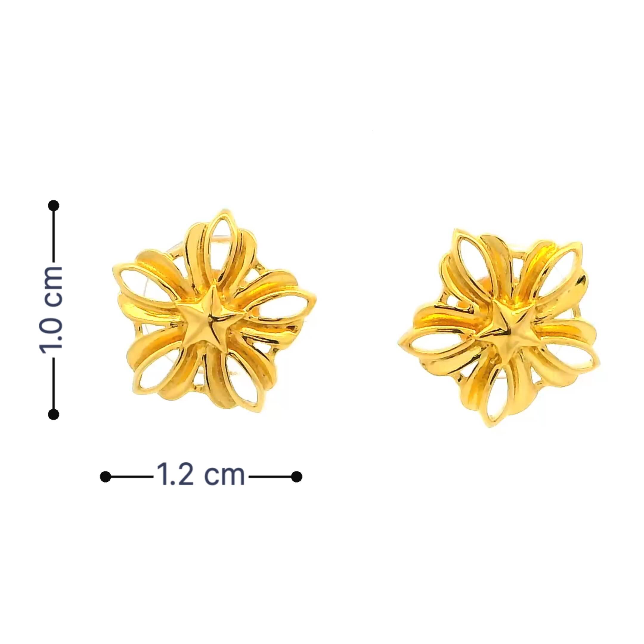 Whimsy Floral Gold Studs